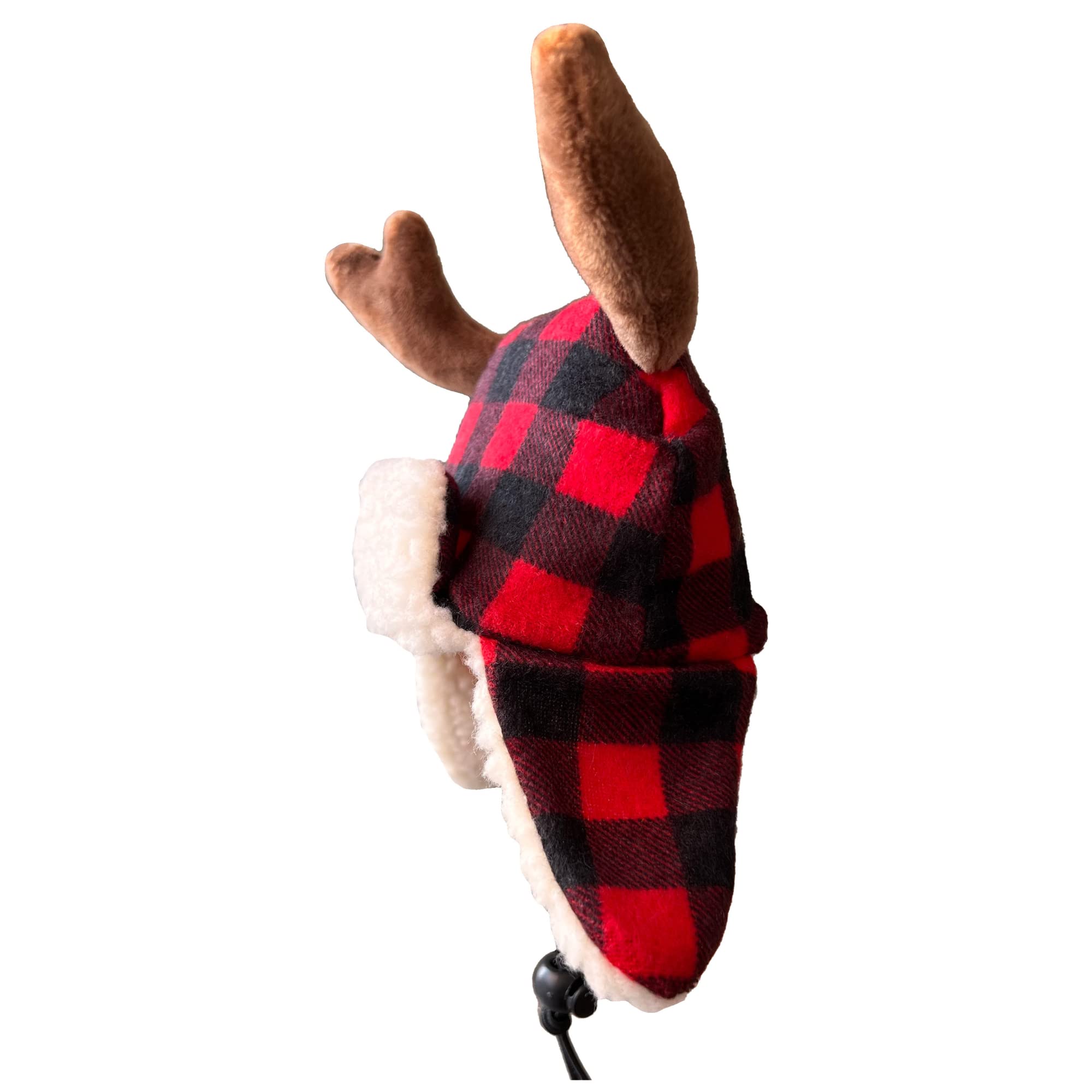 Huxley & Kent Pet Hat | Antler Buffalo Check (Medium) | Festive Christmas Holiday Accessory For Dogs/Cats | Holiday Pet Hat | Sn