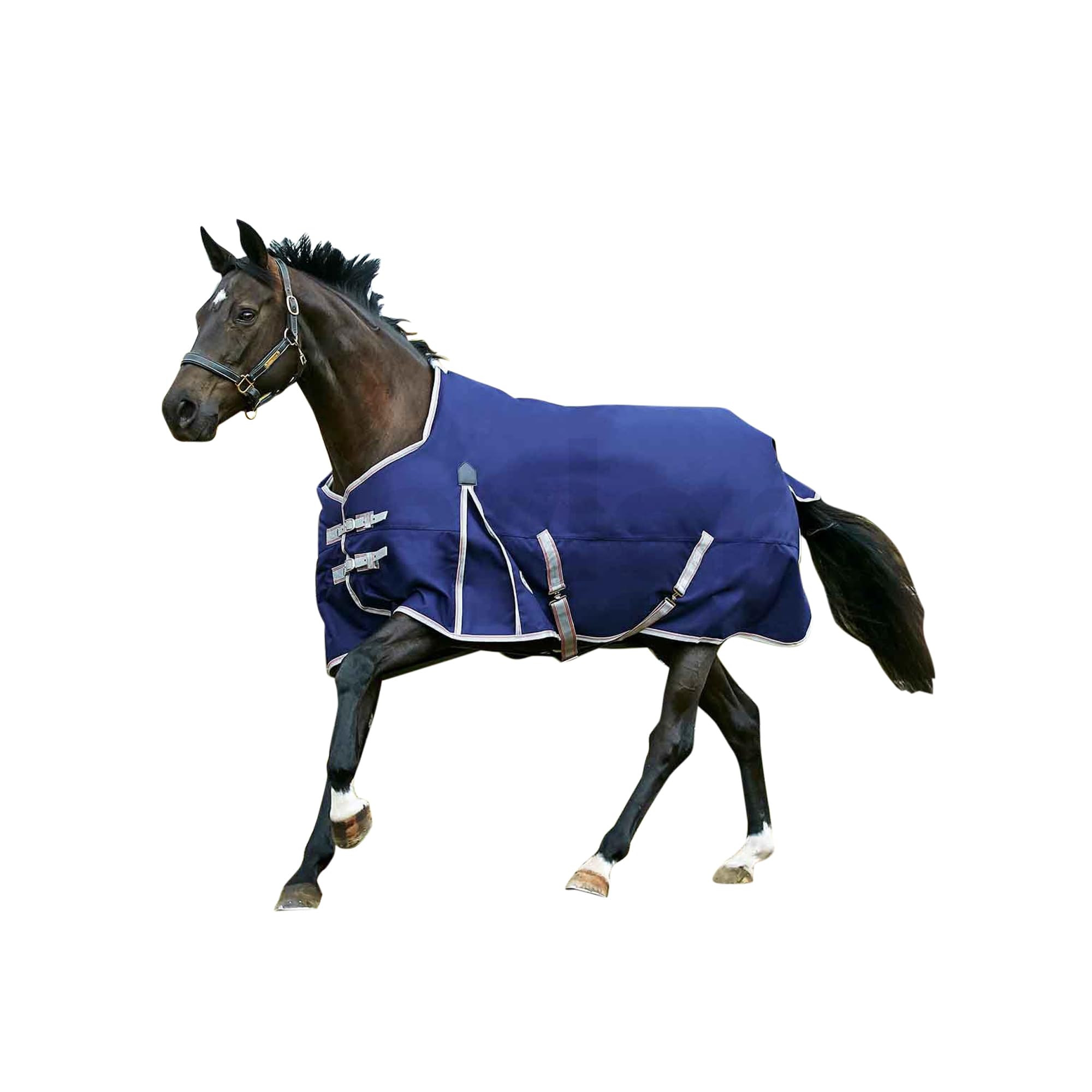 Weatherbeeta Comfitec Classic Standard Neck Lite Horse Blanket, Red/Silver/Navy, 75'