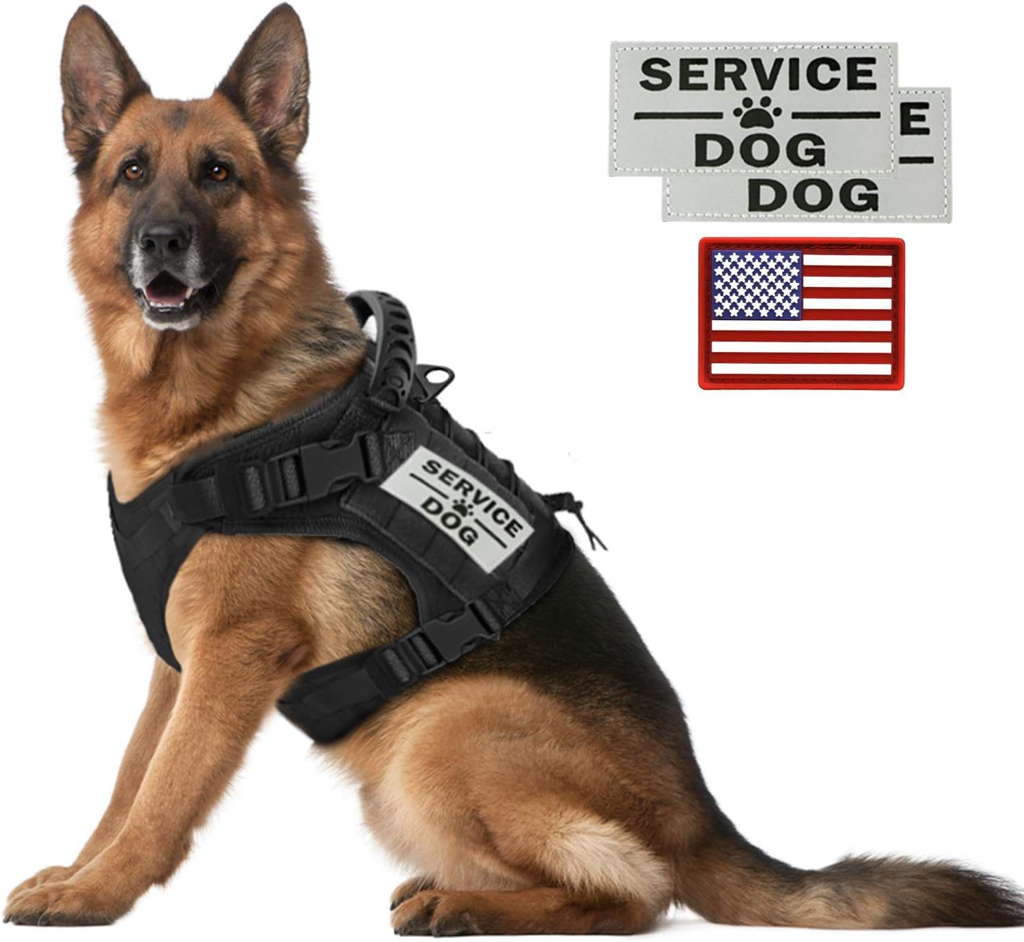 Tactical Service Dog Vest Harness Outdoor Training Handle Water-Resistant Comfortable Military Patrol K9 Dog Harness With Handle