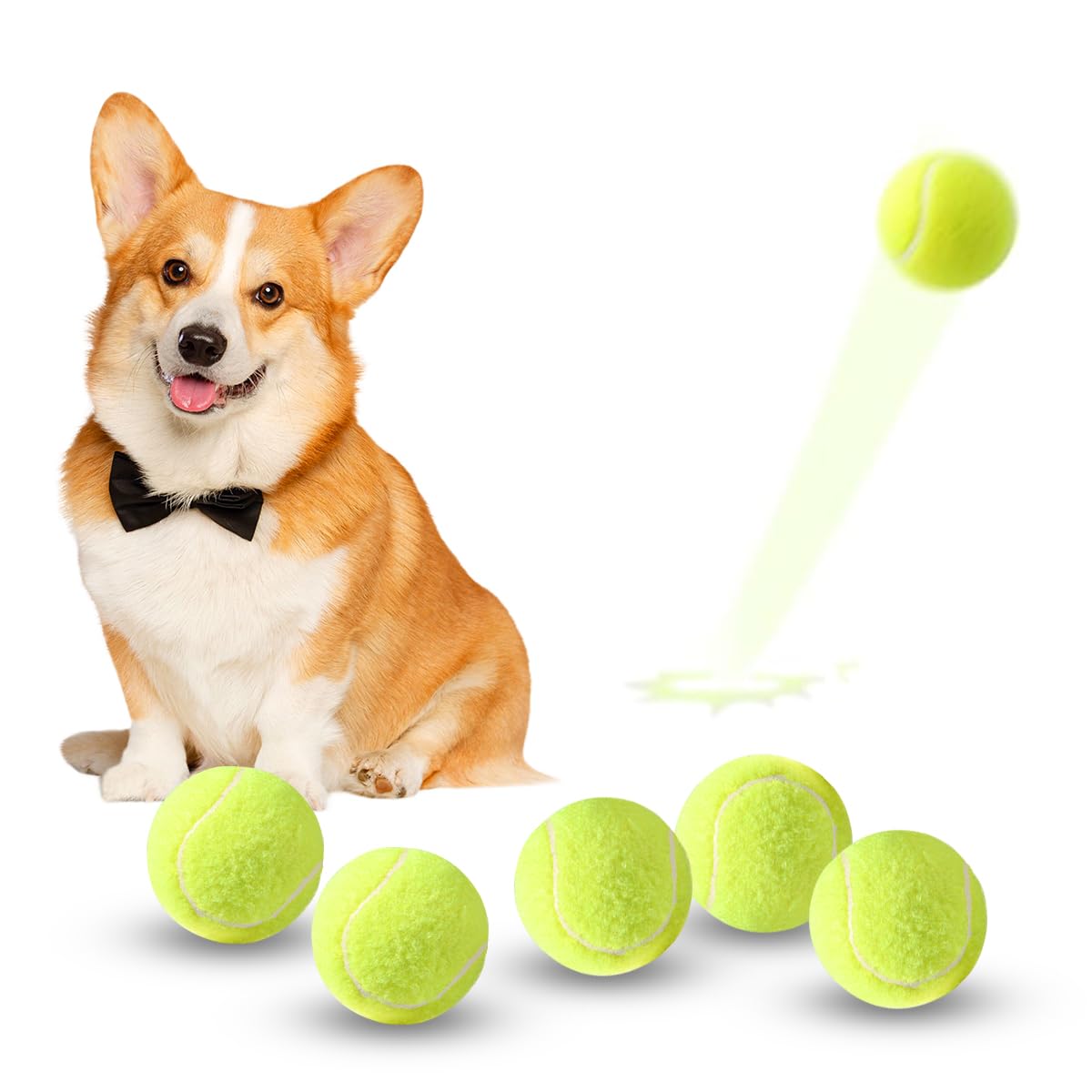Ziyize Mini Tennis Balls, 6 Pack 2 Inch Dog Tennis Balls, Easy Catching Pet Playing Ball For 2 Inch Dog Ball Launcher
