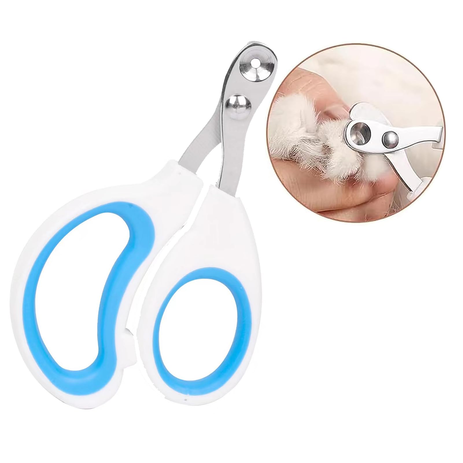 Vesslam Cat Nail Clippers With Circular Cut Hole -Avoid Over Cutting Pet Nail Clippers -Specially Designed For Cats-Sharp Angled