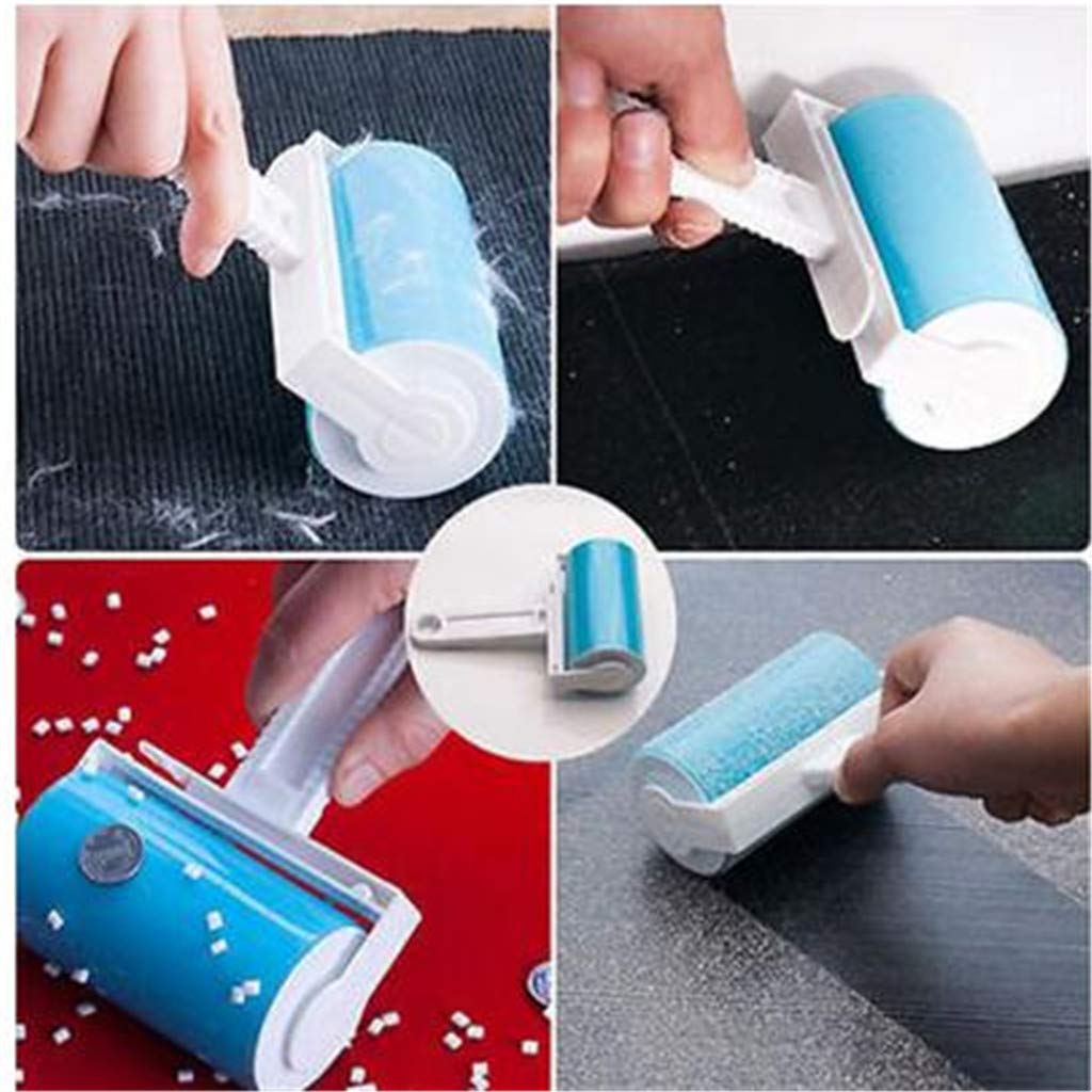Qkaifrysug Resuable Washable Lint Roller Sticky For Pet Hair Cat Dog Remover Tool Pet Shedding Brush Cleans Your Clothing Sofa (Pink, Blue)2 Pack