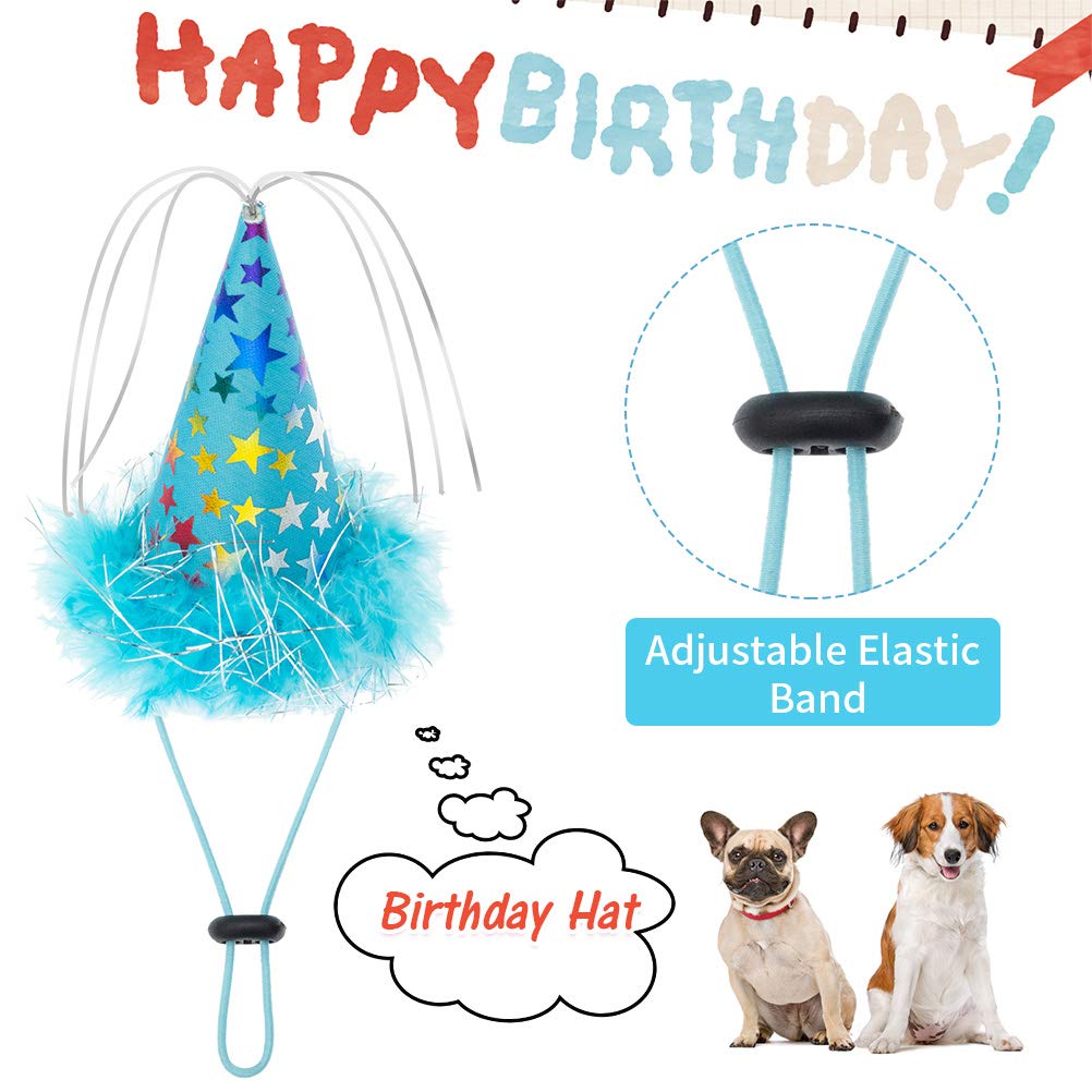 Expawlorer Dog Birthday Bandana Set - Cute Hat And Squeaky Cake Toy For Birthday Party Supplies Gift - Great For Small Medium La