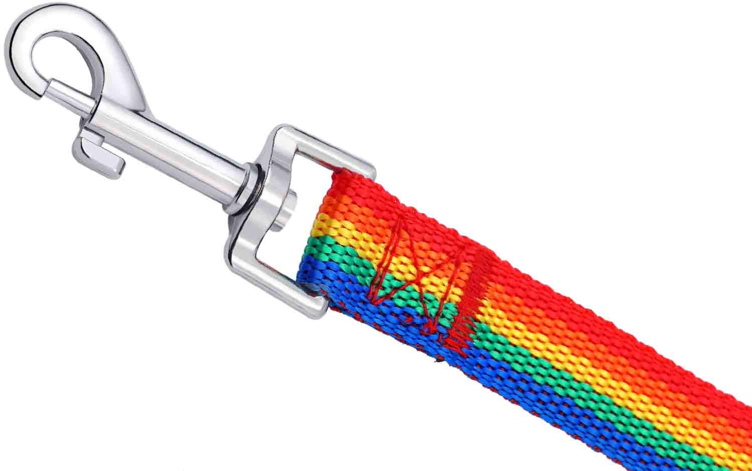 Amagood 6 Ft Puppy/Dog Leash, Strong And Durable Traditional Style Leash With Easy To Use Collar Hook,Dog Lead Great For Small And Medium And Large Dog (3/4 In X 6 Ft(Pack Of 1), Rainbow)