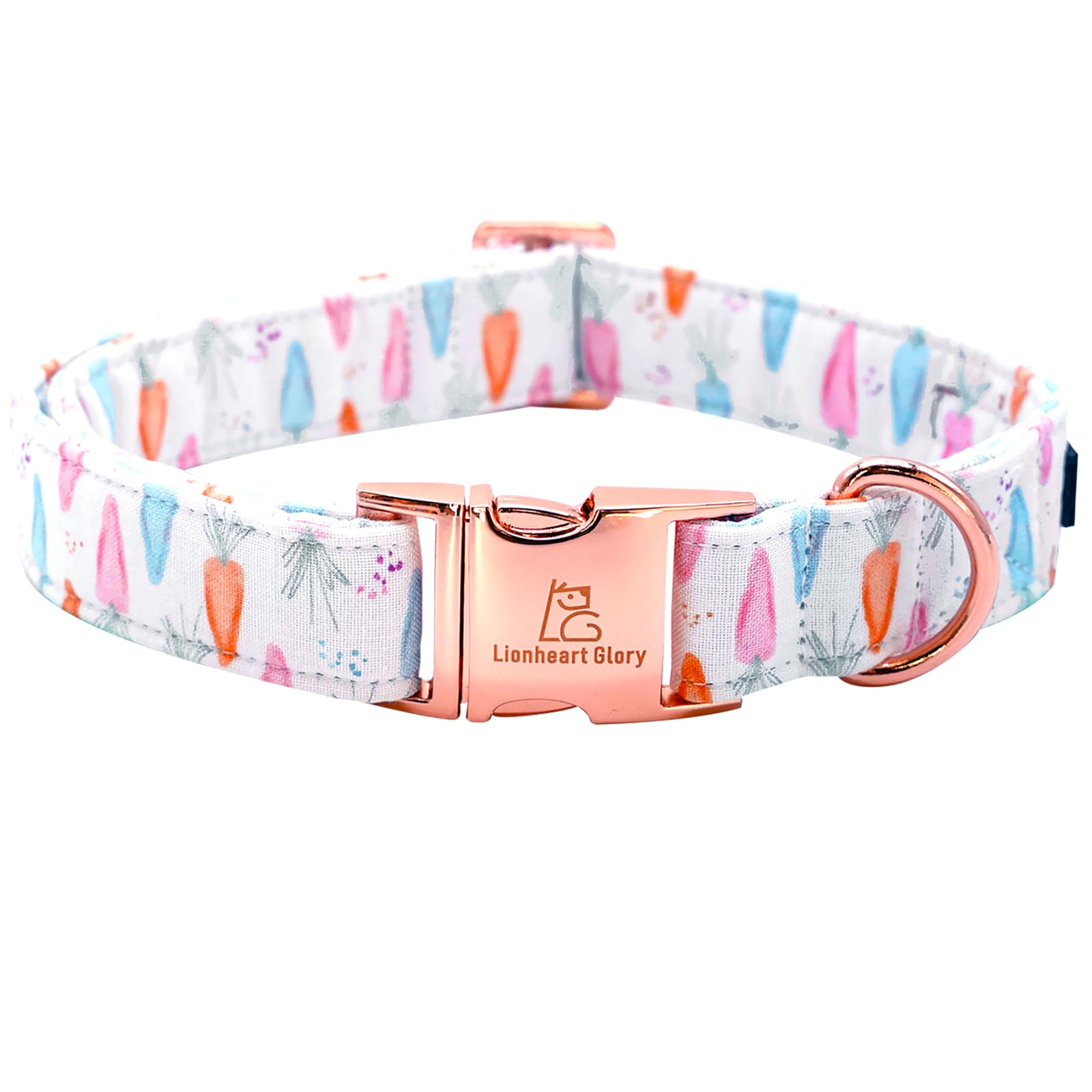 Lionheart Glory Easter Collar Carrot Print Dog Collar For X-Small Cute Dog Collars Spring Female Or Male Pet Gift Adjustable Hea