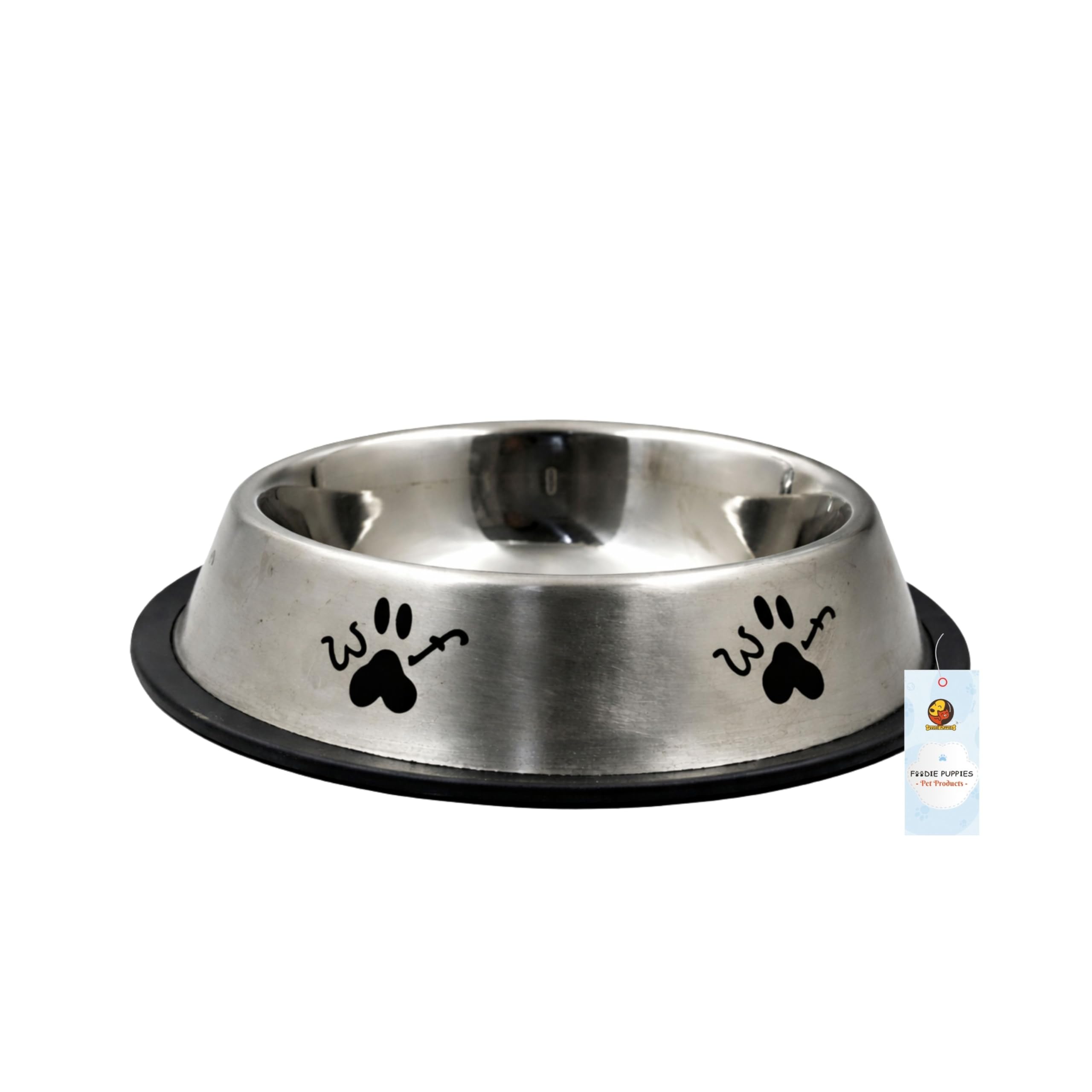 Foodie Puppies Stainless Steel Bowl For Dogs, Cats & Any Pets  700Ml I NonSkid Rubber Bottom Food/Water Bowl I NonToxic & 100
