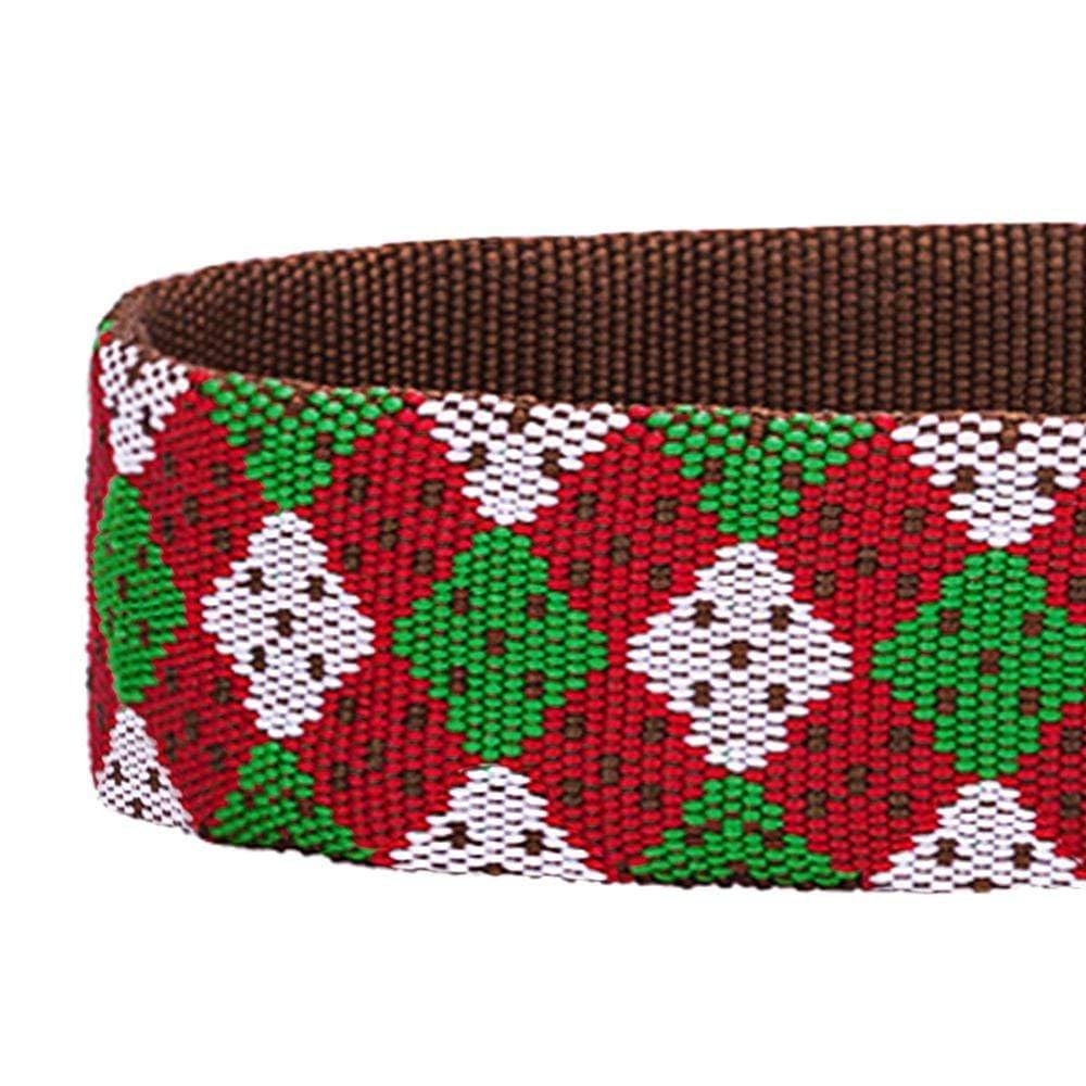 Blueberry Pet 4 Patterns Christmas Party Fair Isle Style Adjustable Dog Collar With Detachable Bow Tie, Medium, Neck 14.5'-20'