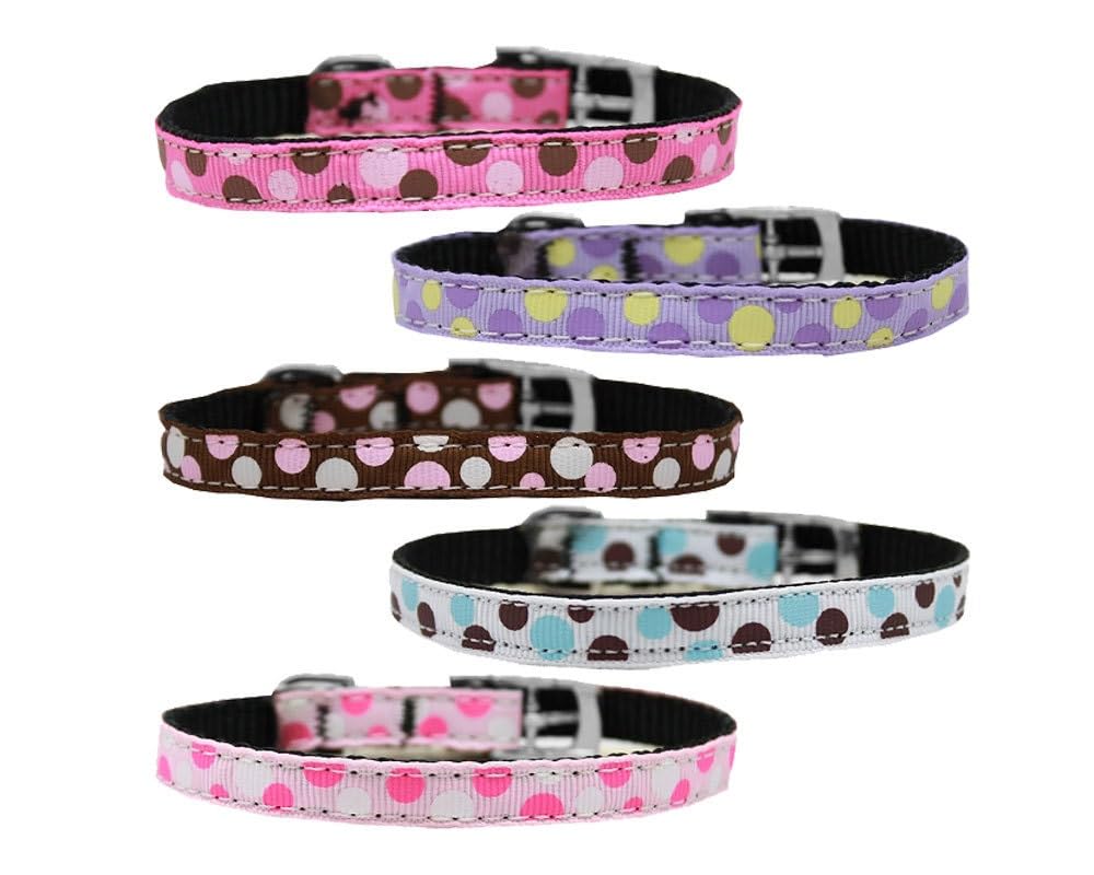 Mirage Pet Products Confetti Dots Nylon Collar Leash, 3/8" by 4', Light Pink
