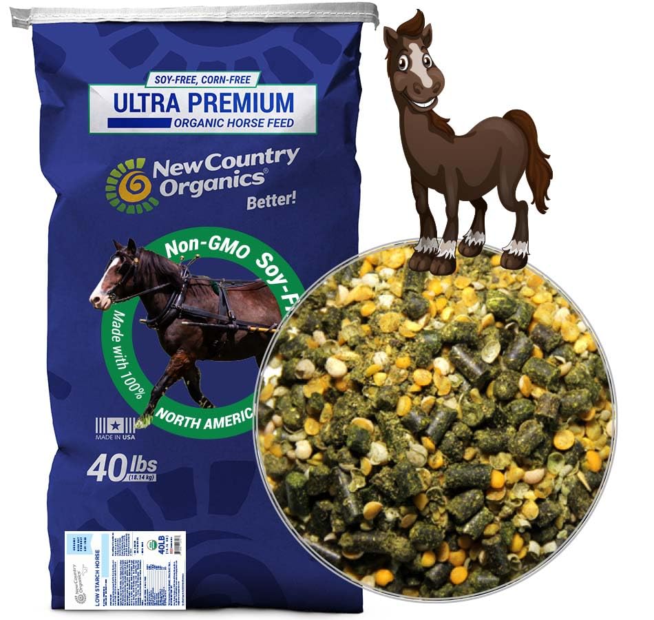 New Country Organics | Low Starch Horse Feed | Horse Food for Horses with Metabolic Disorders or Low Carb Needs | Corn-Free and 