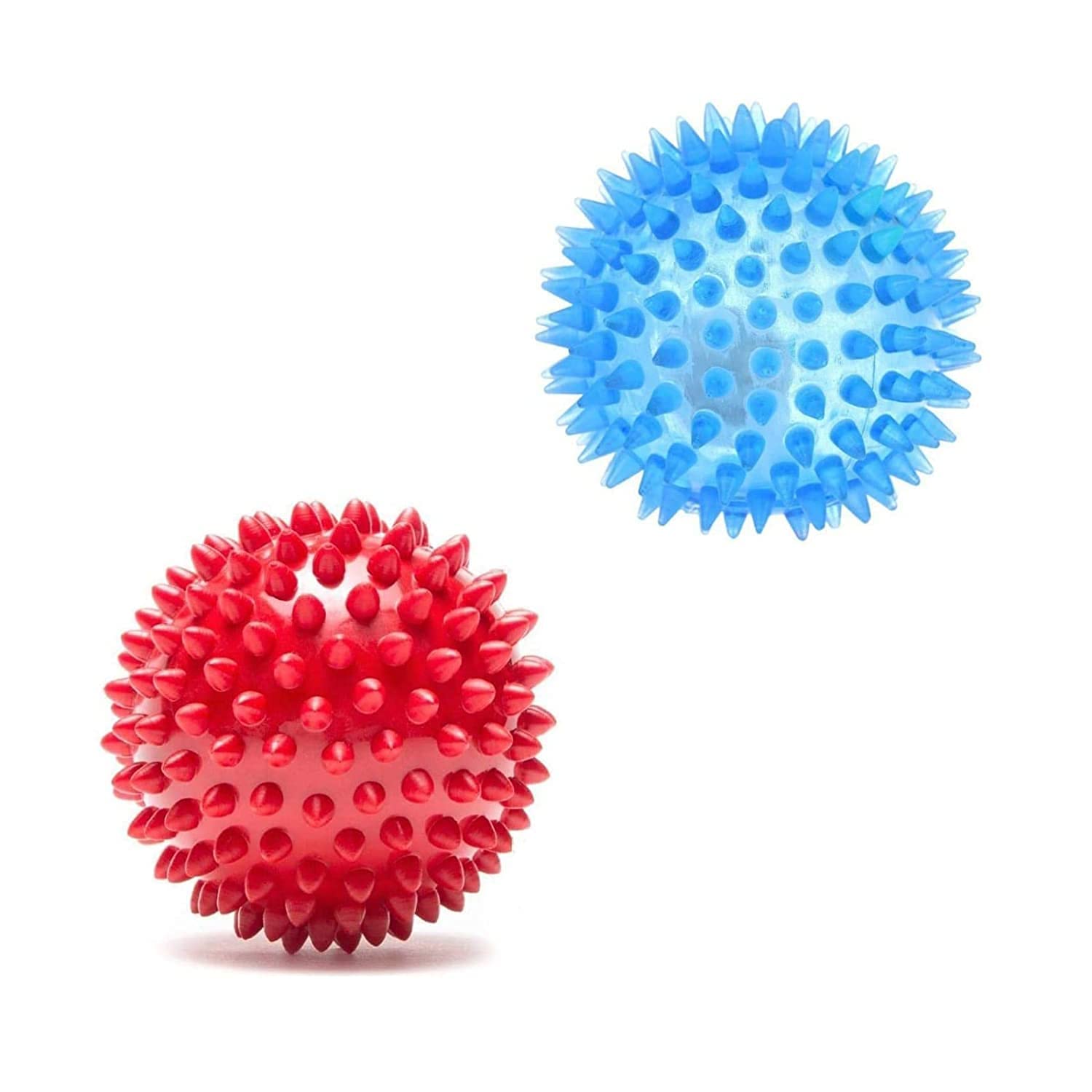 Psk Pet Mart Combo Of 2 Squeaky Ball Toy For Puppy (Spike Red Hard Ball + Led Ball)