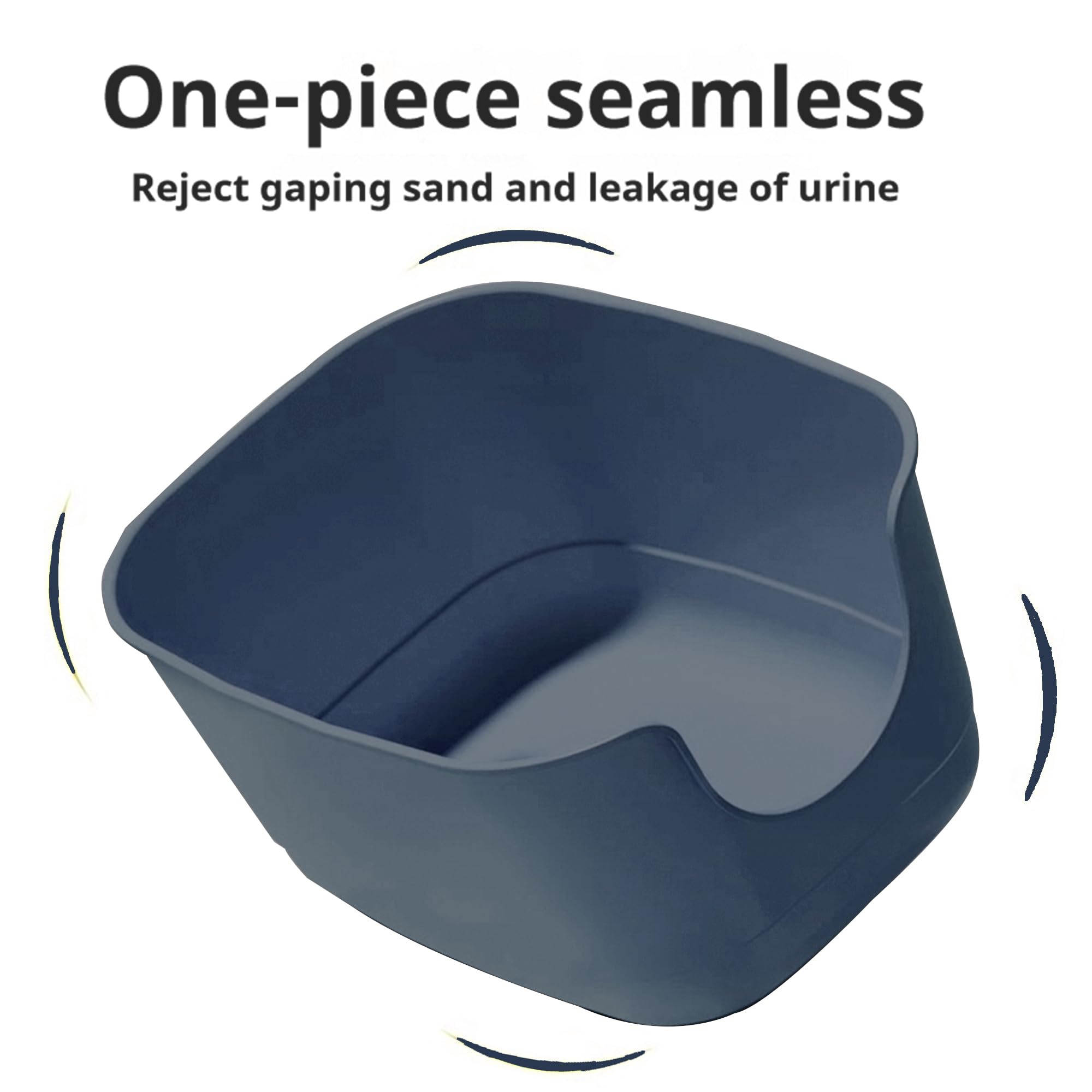 Gefryco Jumbo Extra Large Cat Litter Box - High Sided, Anti-Splashing, Grey, 24.6"x18.3"x12.2" - X-Large Polypropylene