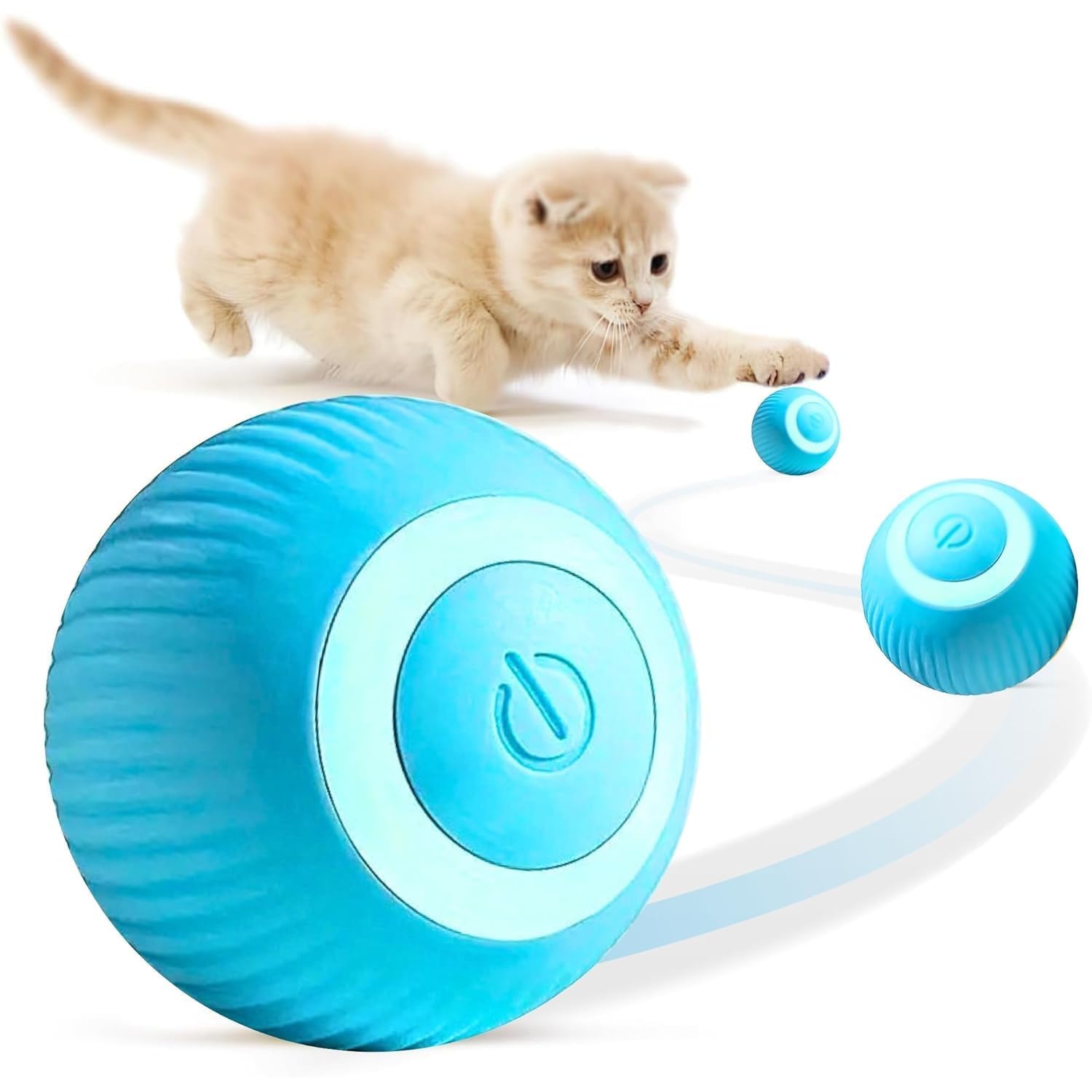 Reduck Automatic Cat Teaser Ball  Smart Led 360 Rotating Interactive Cat Toy, Rechargeable SelfMoving Chasing Ball With Led Li