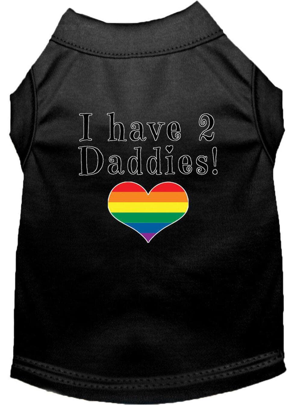 Pet Dog & Cat Shirt Screen Printed, "I Have Two Daddies" Light Pink LG (10-14 lbs.)