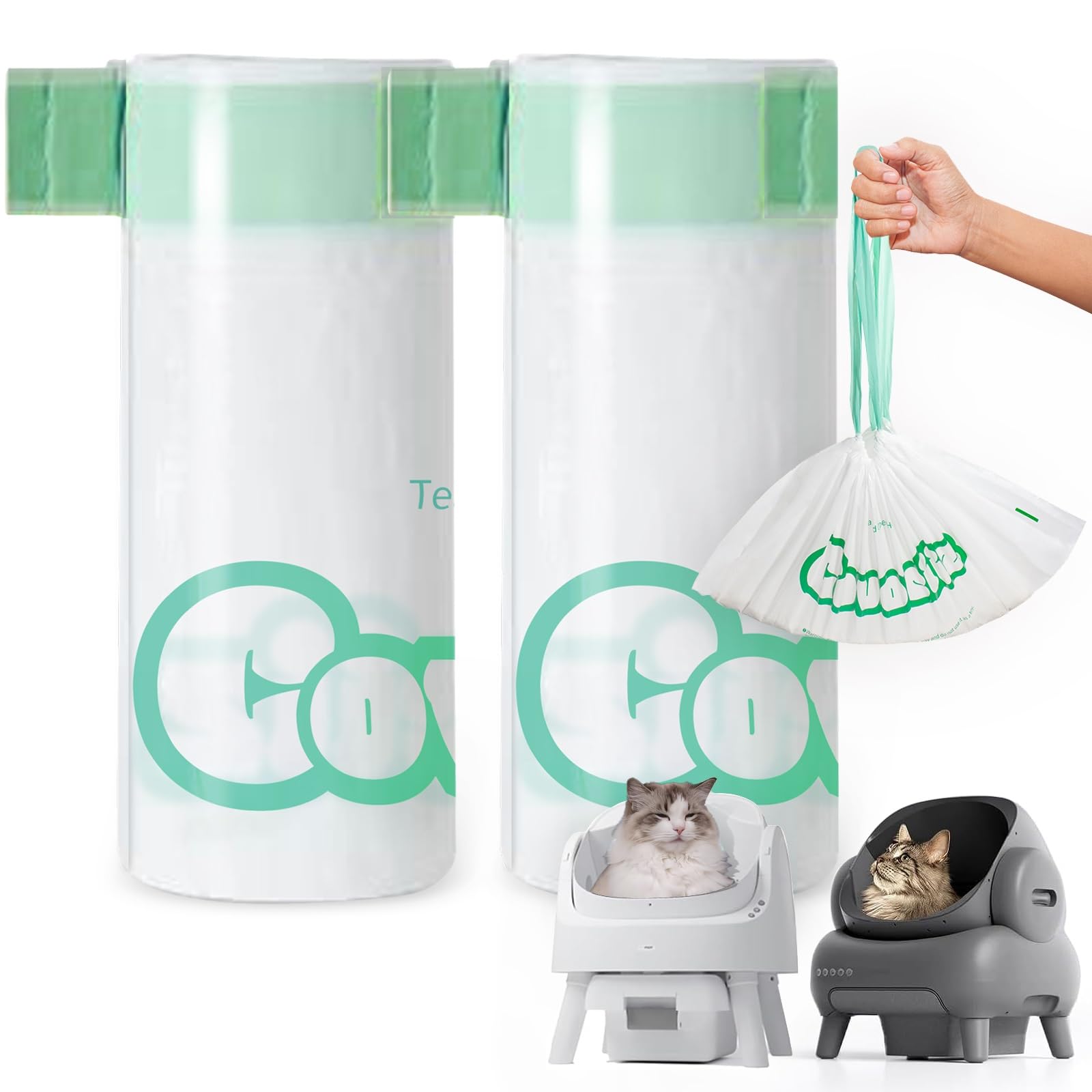 50 Count 27'' X 13'' Cat Litter Box Bags, Neakasa M1 And Petpivot Litter Bags, Automatic Litter Box Liners With Drawstring, Extr
