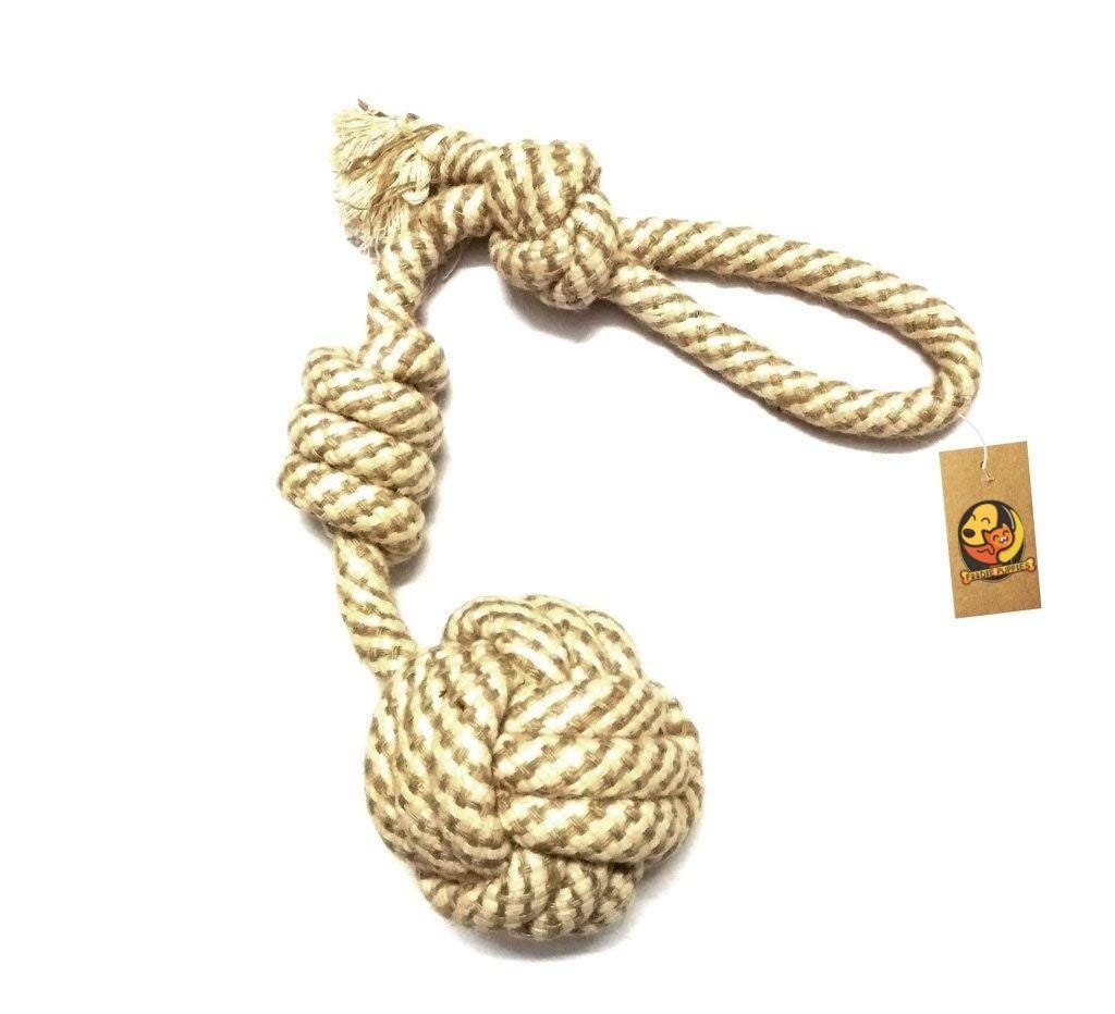 Foodie Puppies Cotton Rope Dog Chew Toy 15 Inches With 2 Knots Rope For Dogs And Puppies  (Half Round Rope) Teeth Cleaning And 