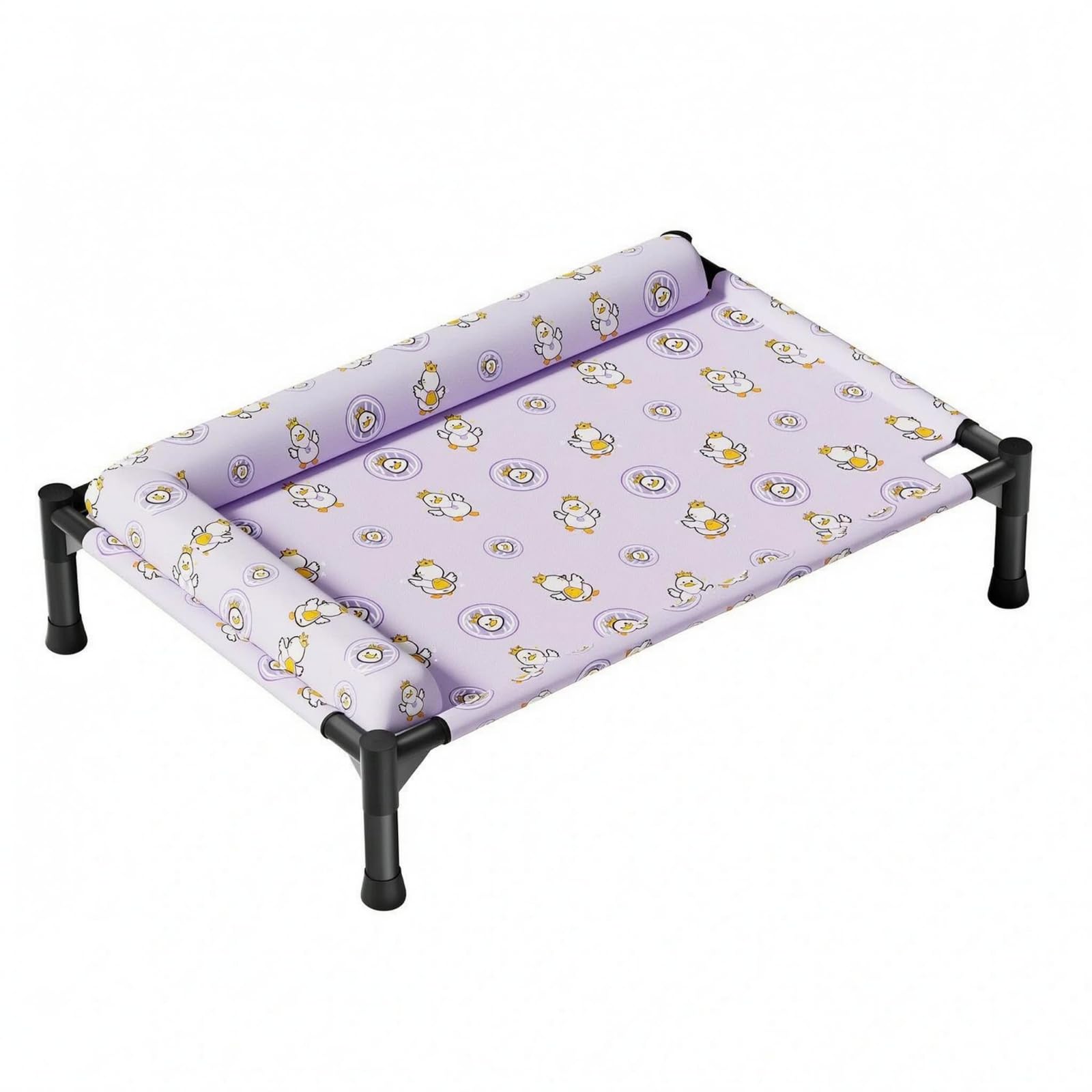 Removable Cover Dog Bed with Side Cushion Easy to Clean Side Cushion Pet Bed, M, LPillow Crown Duck