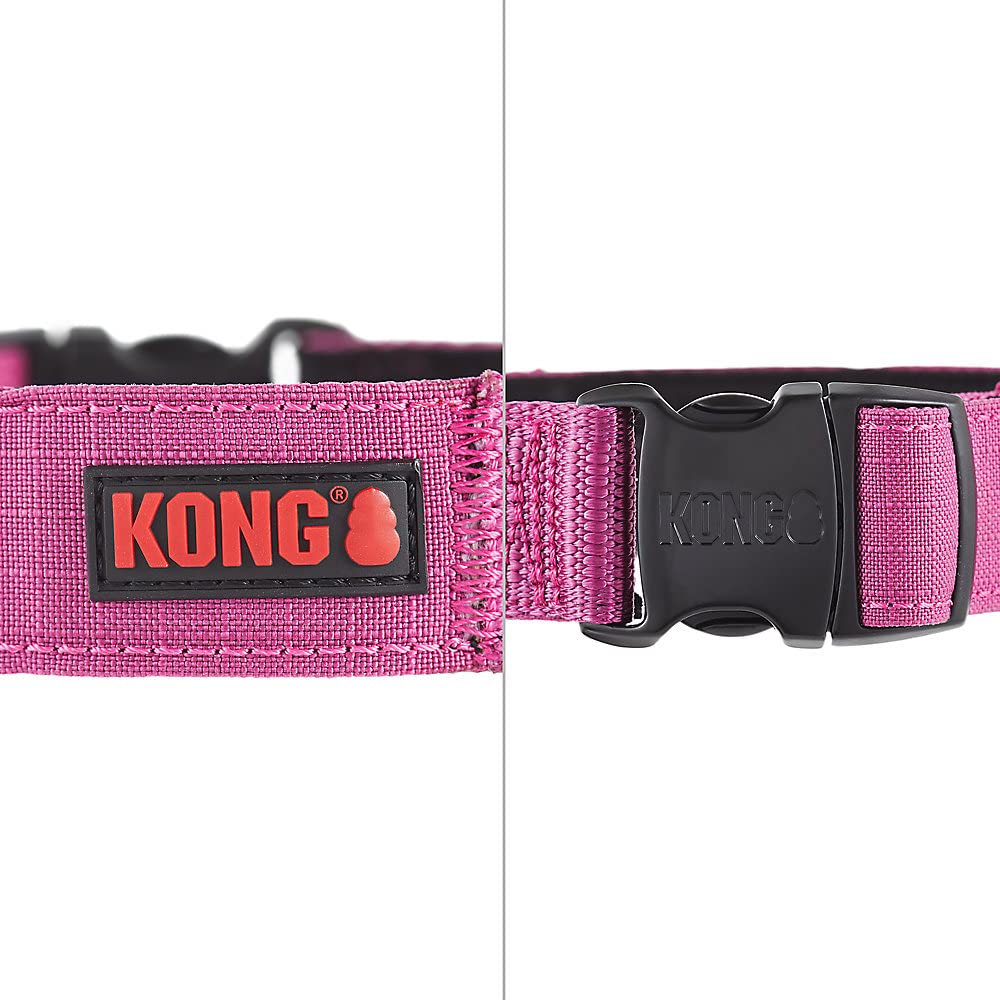 Kong Ultra Durable Padded Comfort Handle Dog Collar (Large, Pink)