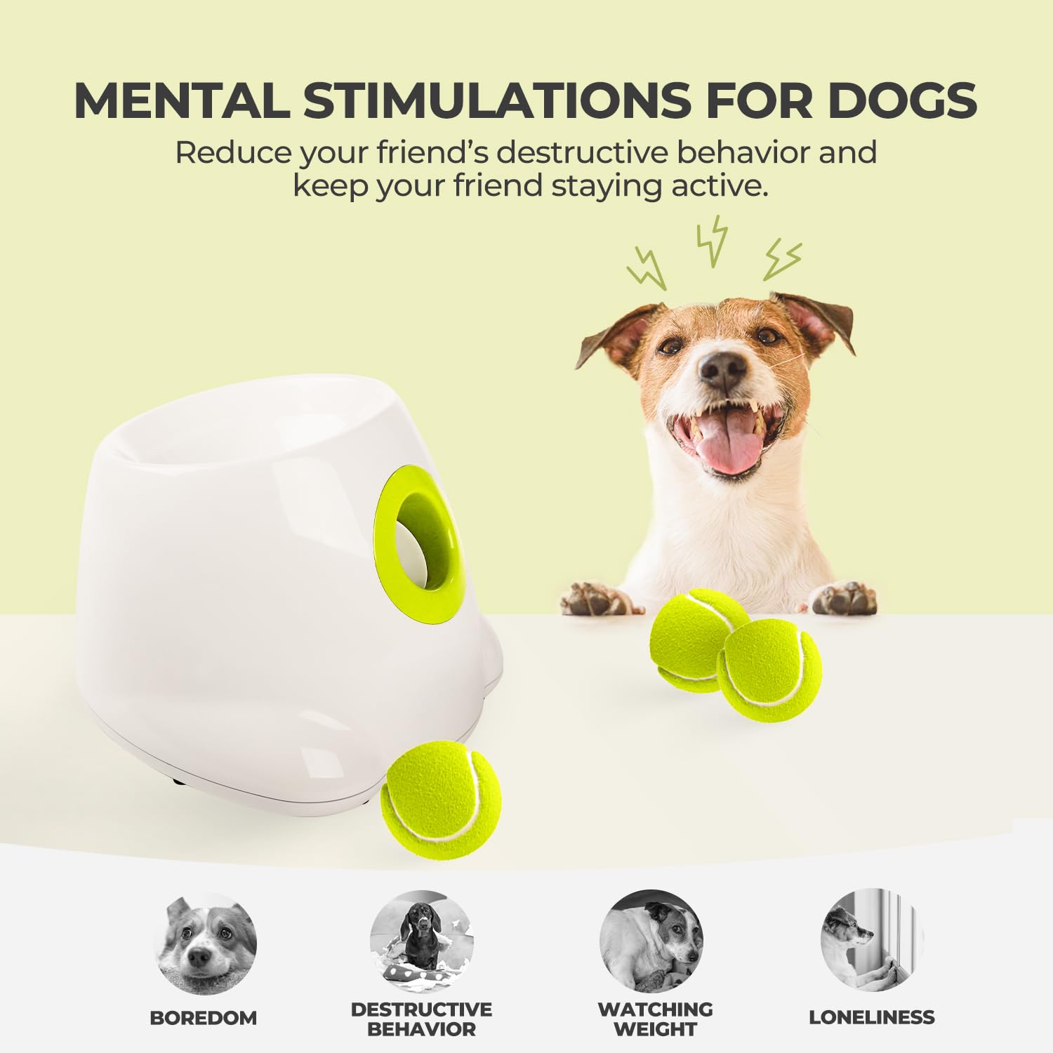 ALL FOR PAWS Original Dog Automatic Ball Launcher for Small and Medium Dogs, Dog Tennis Ball Throwing Machine,Interactive Dog To