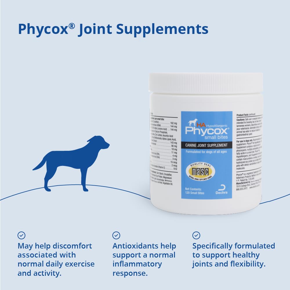 PhyCox HA Hypoallergenic Small Bites Joint Supplement for Dogs, 120ct