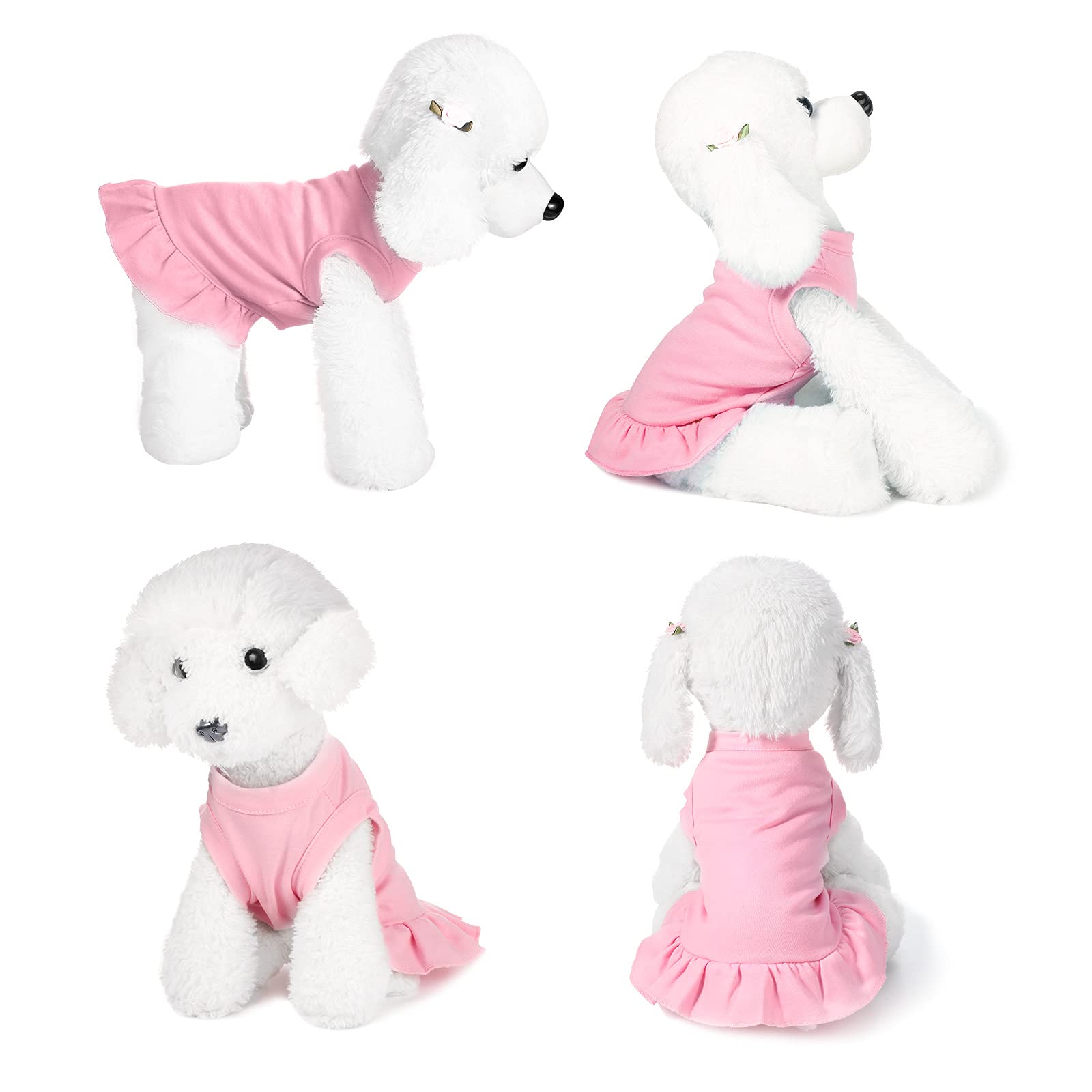 6 Pieces Dog Dresses Dog Shirt Skirt Dog Sleeveless Dress Breathable Pet Shirts With Ruffles Dog Sundress Dog Outfits For Dogs And Cats (Cute Style, Xs Size)