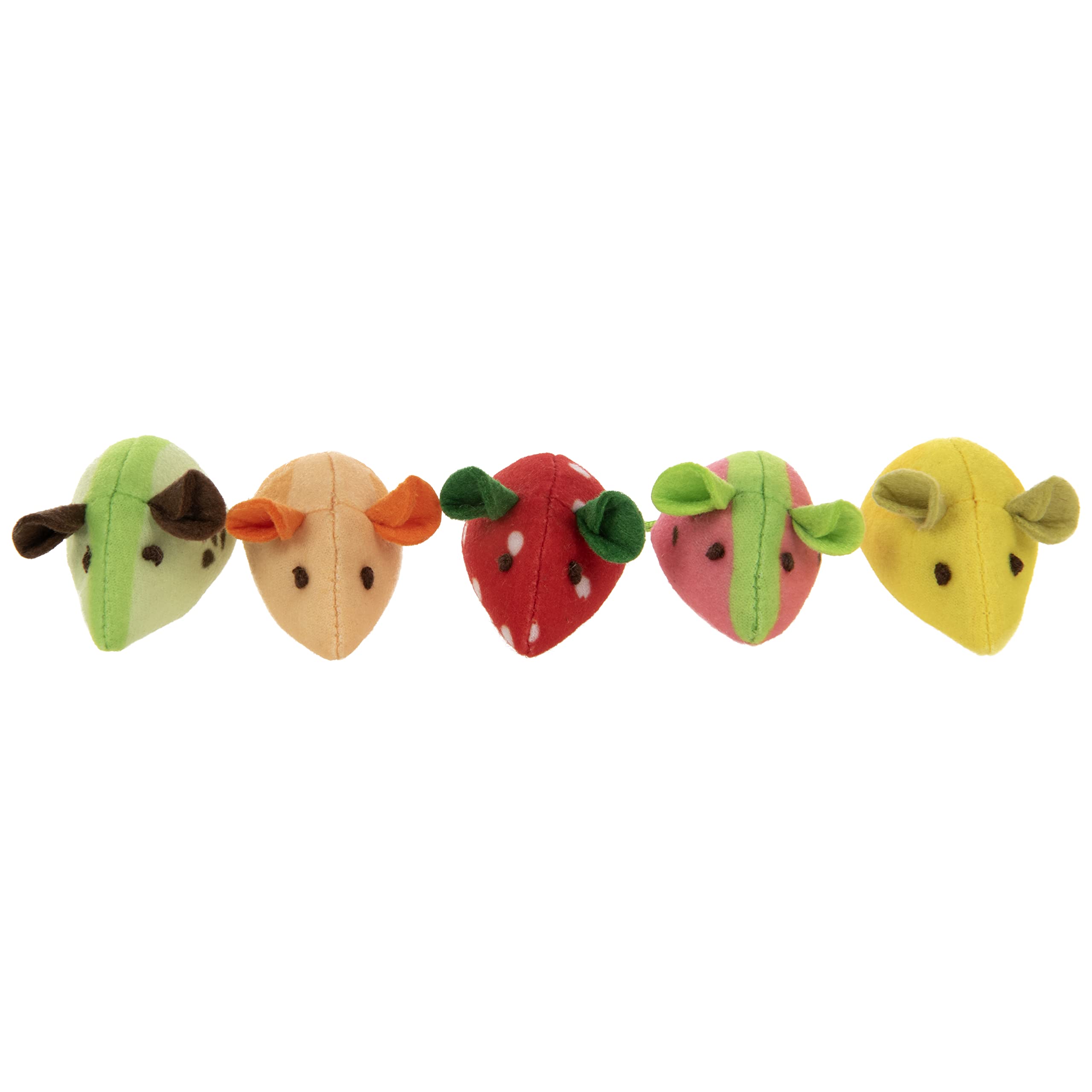 Smartykat (5 Count Skitter Slices Plush Catnip Cat Toys - Multi Color, 5 Count (32154)