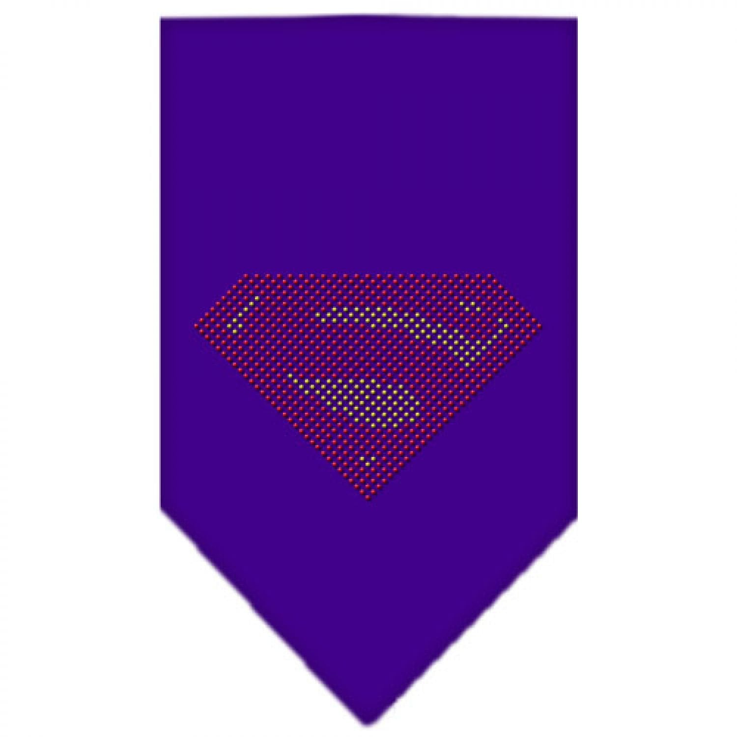 Mirage Pet Products Super! Rhinestone Bandana, Small, Purple