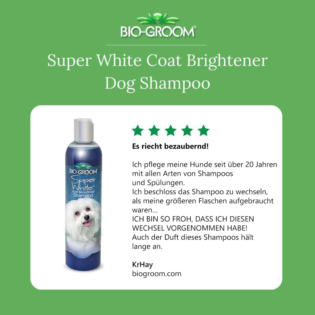 Bio-Groom Super Whitening Dog Shampoo – Whitening Pet Shampoo, Dog Bathing Supplies, Puppy Wash, Dog Grooming Supplies, Cruelty-Free – 12 Fl Oz 1-Pack
