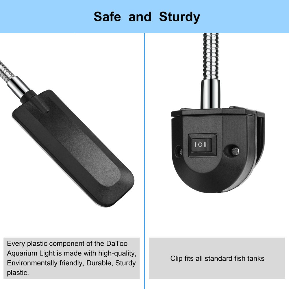 Datoo Aquarium Light Small Led Clip Light For Fish Tank, 1 Yr Warranty