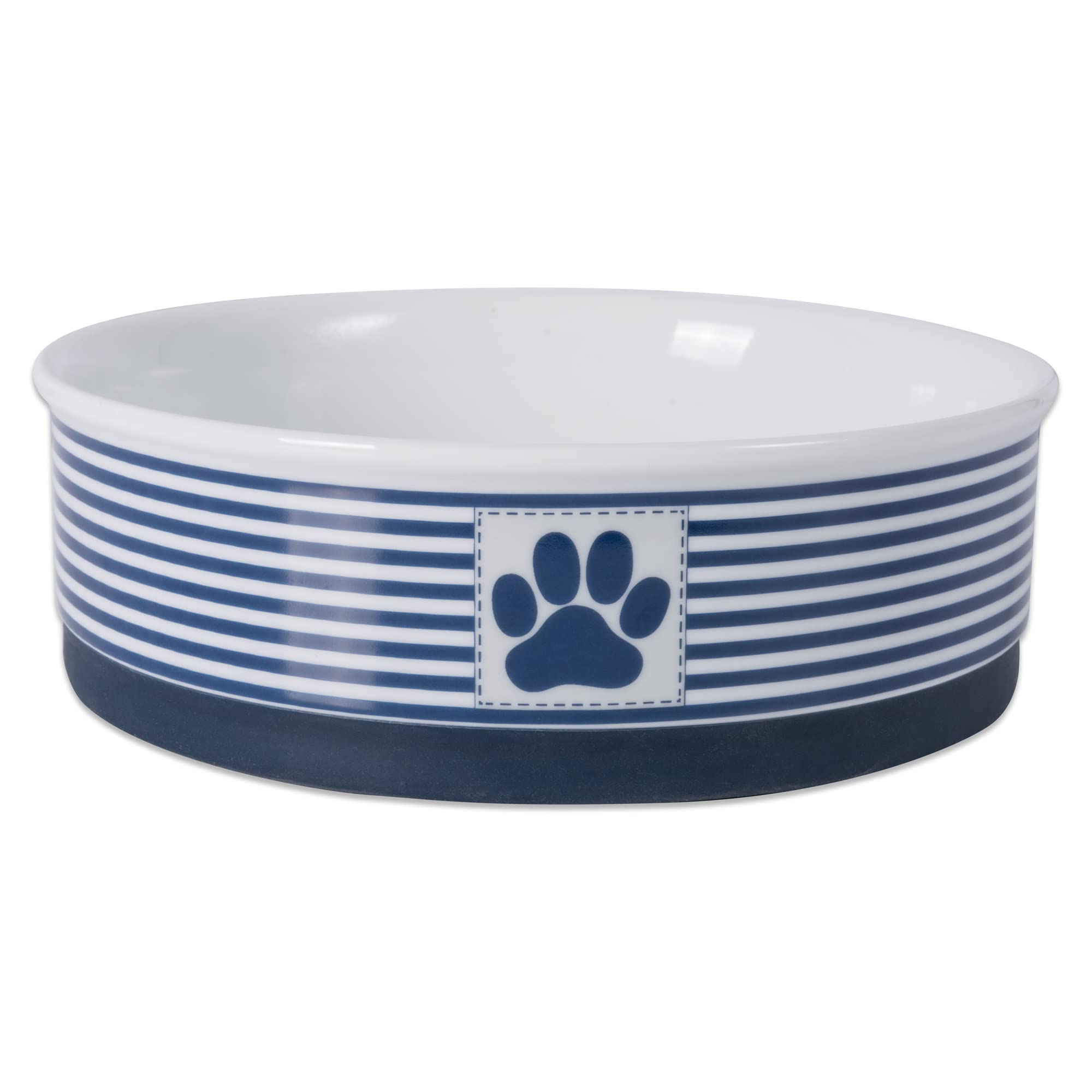 Bone Dry Paw & Patch Ceramic Pet Collection, Large Bowl, 7.5x2.4, Nautical Blue