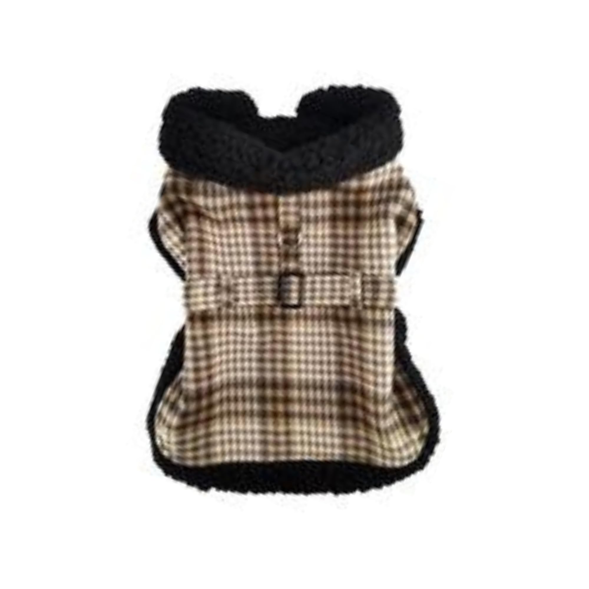 Sherpa-Lined Dog Harness Coat (Xx-Large, Brown & White Plaid)