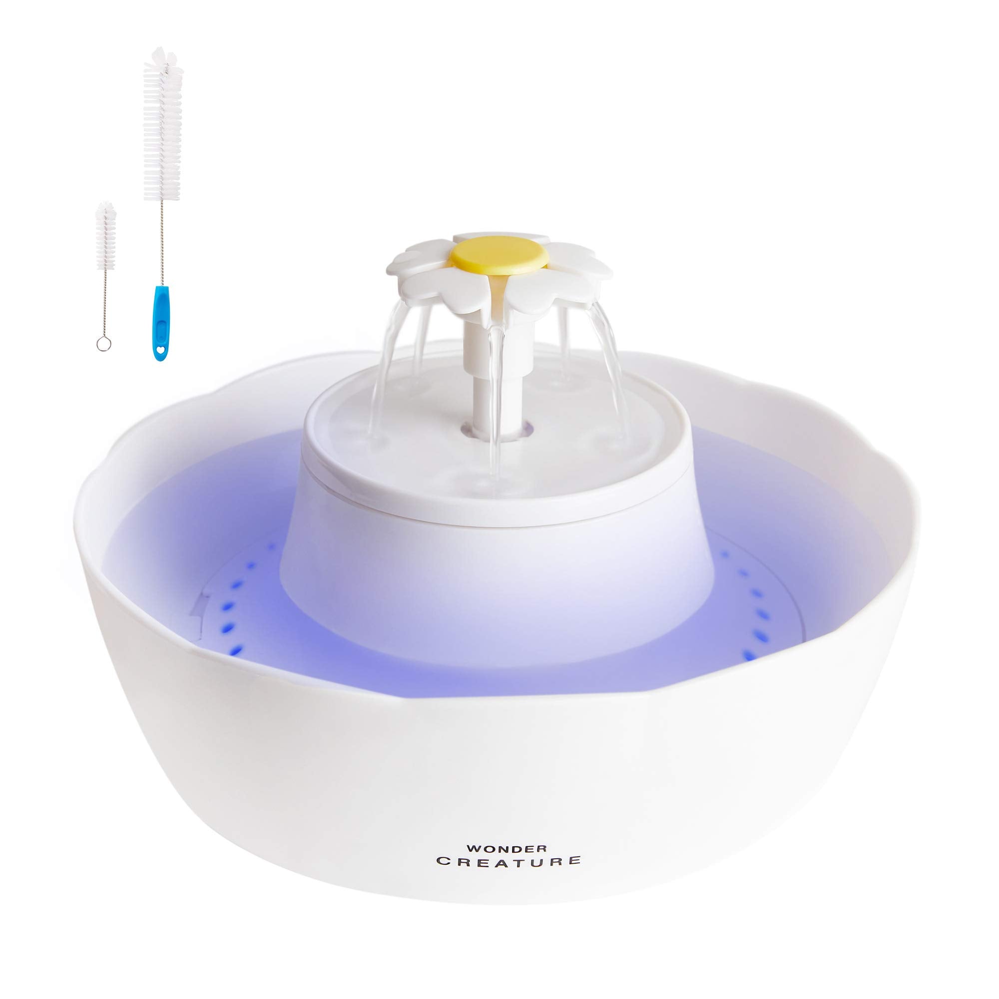 Cat Water Fountain, 360 Cat and Dog Water Dispenser, 3 Ways to Drink, LED Light with Switch, MultiDirectional Streams, Extremel