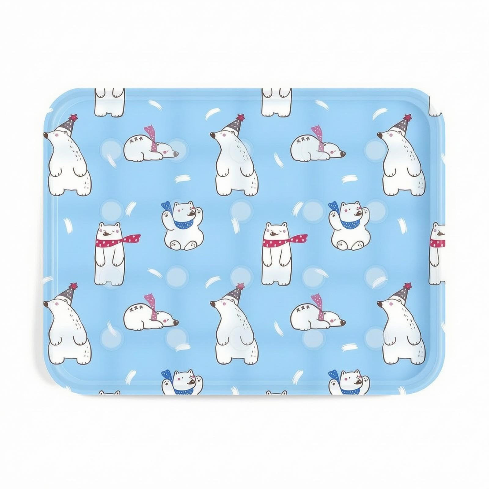 CALANDIS Pet Cooling Mat EasyUse Cooling Mat with Gel Cushioned for Pets, Dogs, Floor XL Blue Scarf Bear | Beds | Dog Supplies