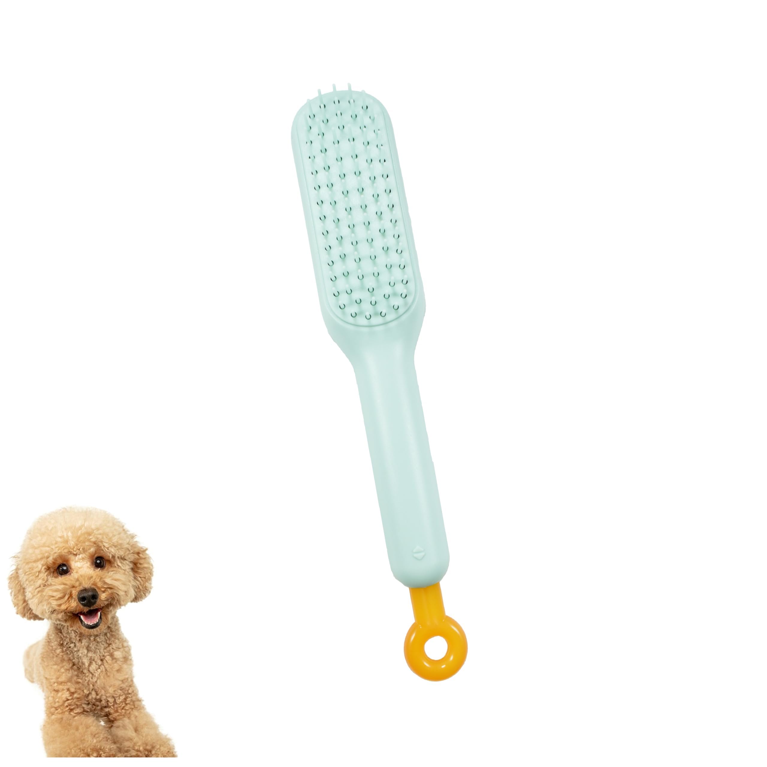 Deeuchis Scalable Small Grooming Dog Brush, Puppy Massaging Hair Brush, For Small Dogs Cats Rabbits Of All Hair Types (Blue)