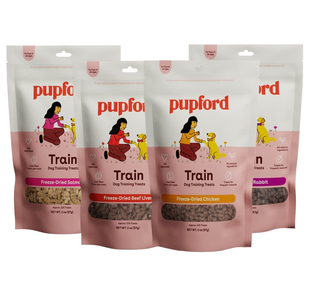 Pupford Freeze Dried Training Treats for Dogs& Puppies, 900+ Limited Ingredient Bites (Meat Bundle)