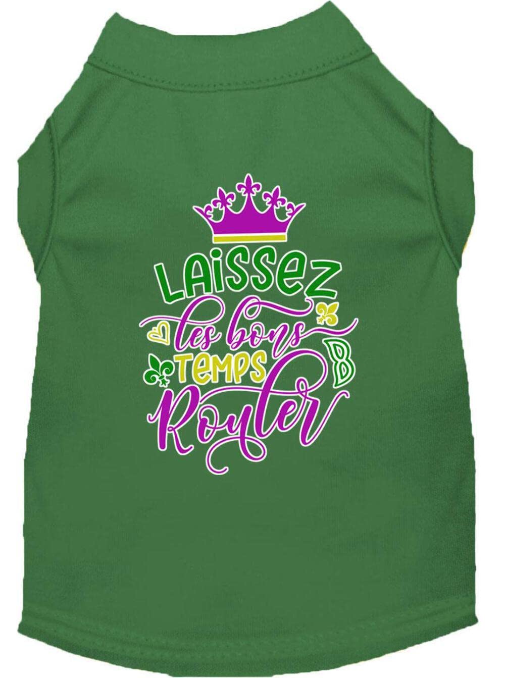 Mirage Pet Product Laissez Les Bons Temps Rouler Screen Print Mardi Gras Dog Shirt Bright Pink Lg