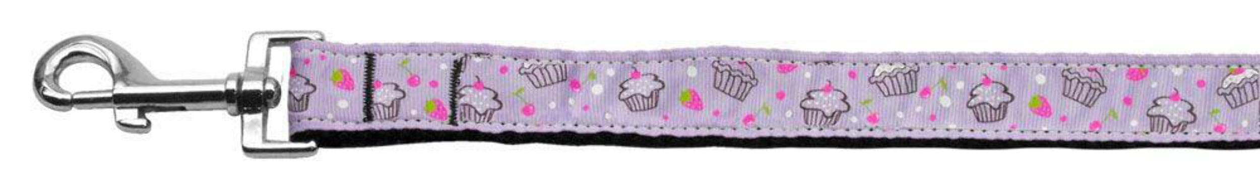 Mirage Pet Products Cupcakes Nylon Ribbon Leash for Pets, 3/8-Inch by 4-Feet, Light Pink
