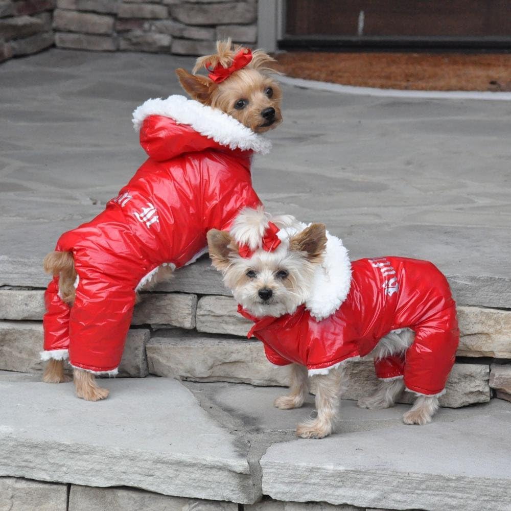 Doggie Design Red Ruffin It Dog Snow Suit Harness (X Small)