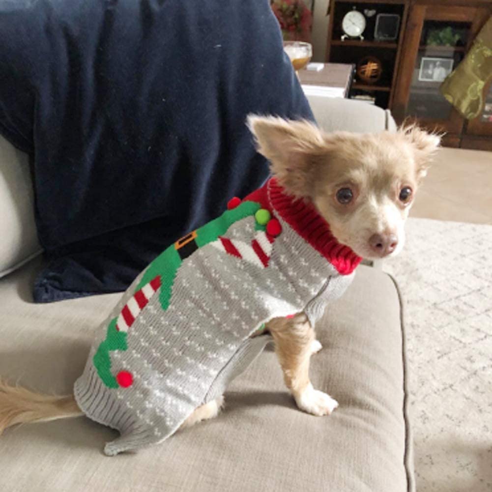 Nacoco Christmas Dog Sweater Ugly Elf Pet Jumper Clown Holiday And Party For Dog And Cat (Clown,Xxs)