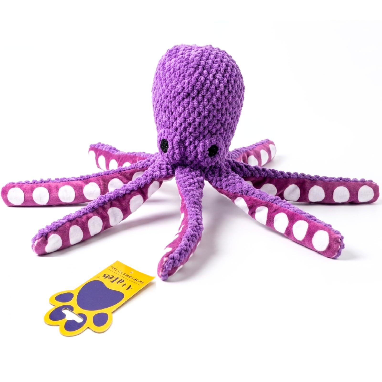 A+A Pets Inky The Octopus | Long Legs Squeaky Plush Dog Toy | Interactive Tug & Fetch Play For Medium & Large Breed Dogs