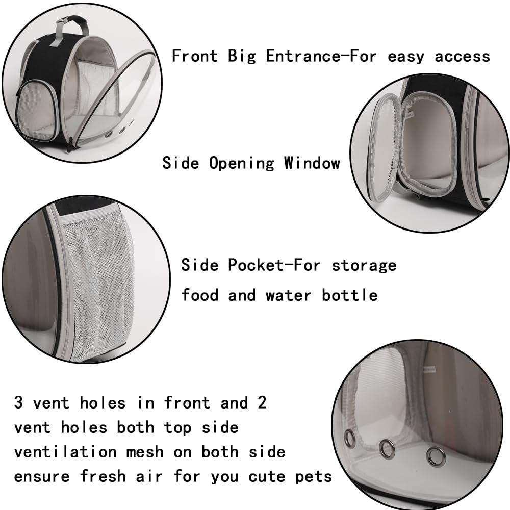 Guinea Pig Backpack Carrier, Bearded Dragon Carrier Backpack With Clear Bubble Window,Small Animal Travel Backpack For Hedgehog Rat,Chameleon,Rabbit,Sugar Glider,Airline Approved (Green, Backpack)