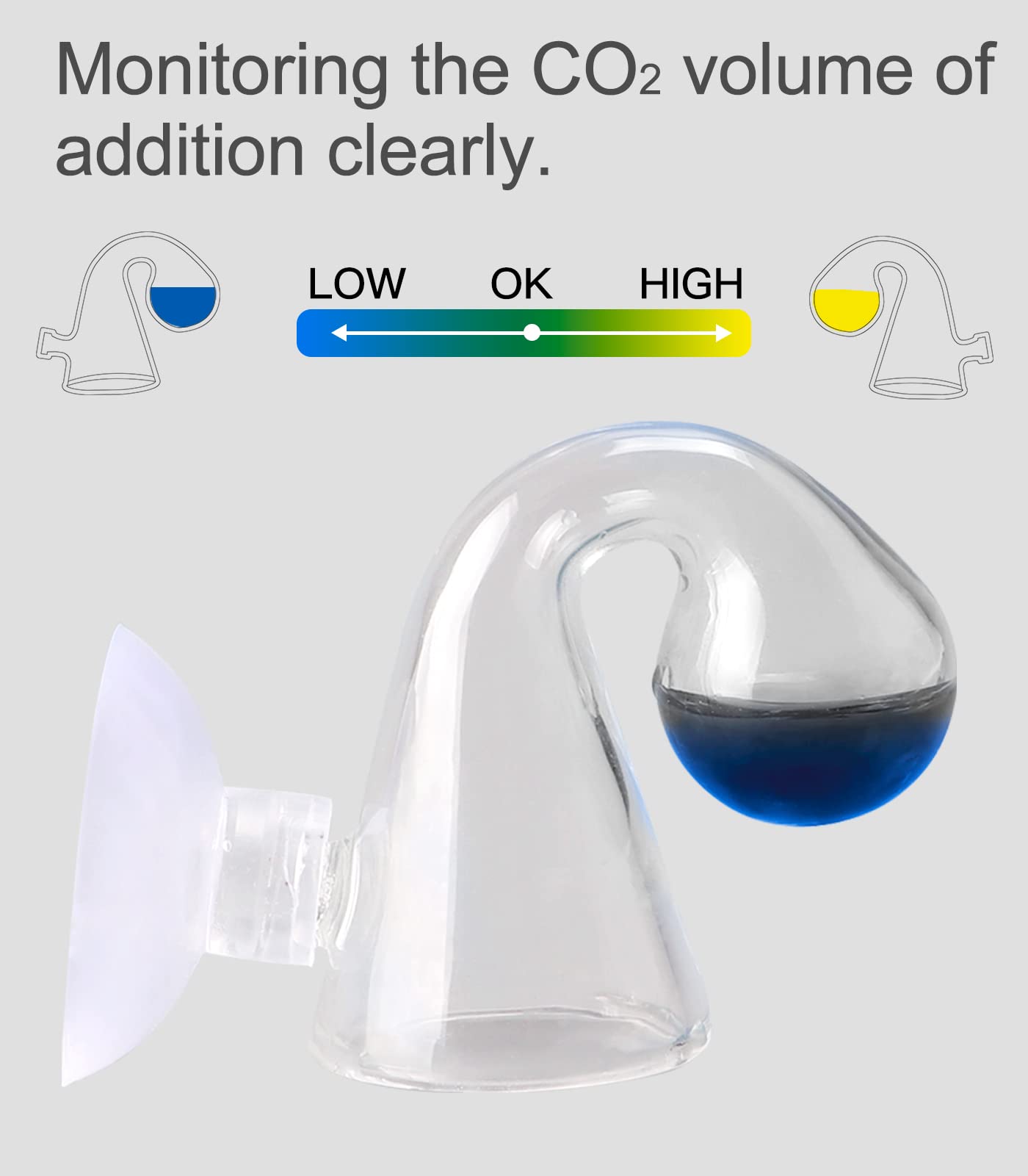 Clscea Aquarium Co2 Drop Checker Co2 Indicator (Glass Checker+15Ml)