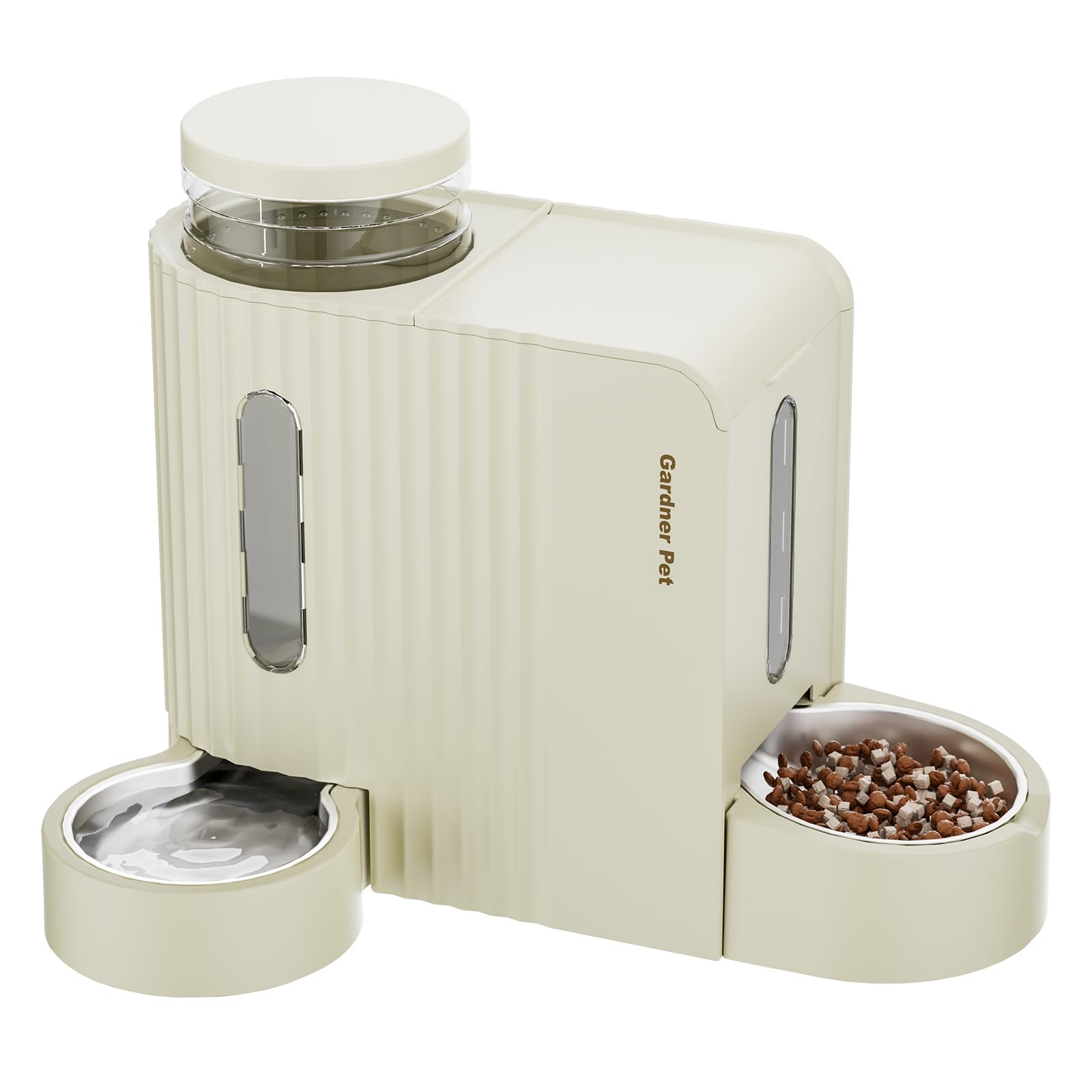 Gardner Pet Gravity Automatic 2-in-1 Pet Feeder, 0.8 Gallons*2 Cat Feeder and Water Dispenser Set, 100% BPA-Free Feeder and Stai
