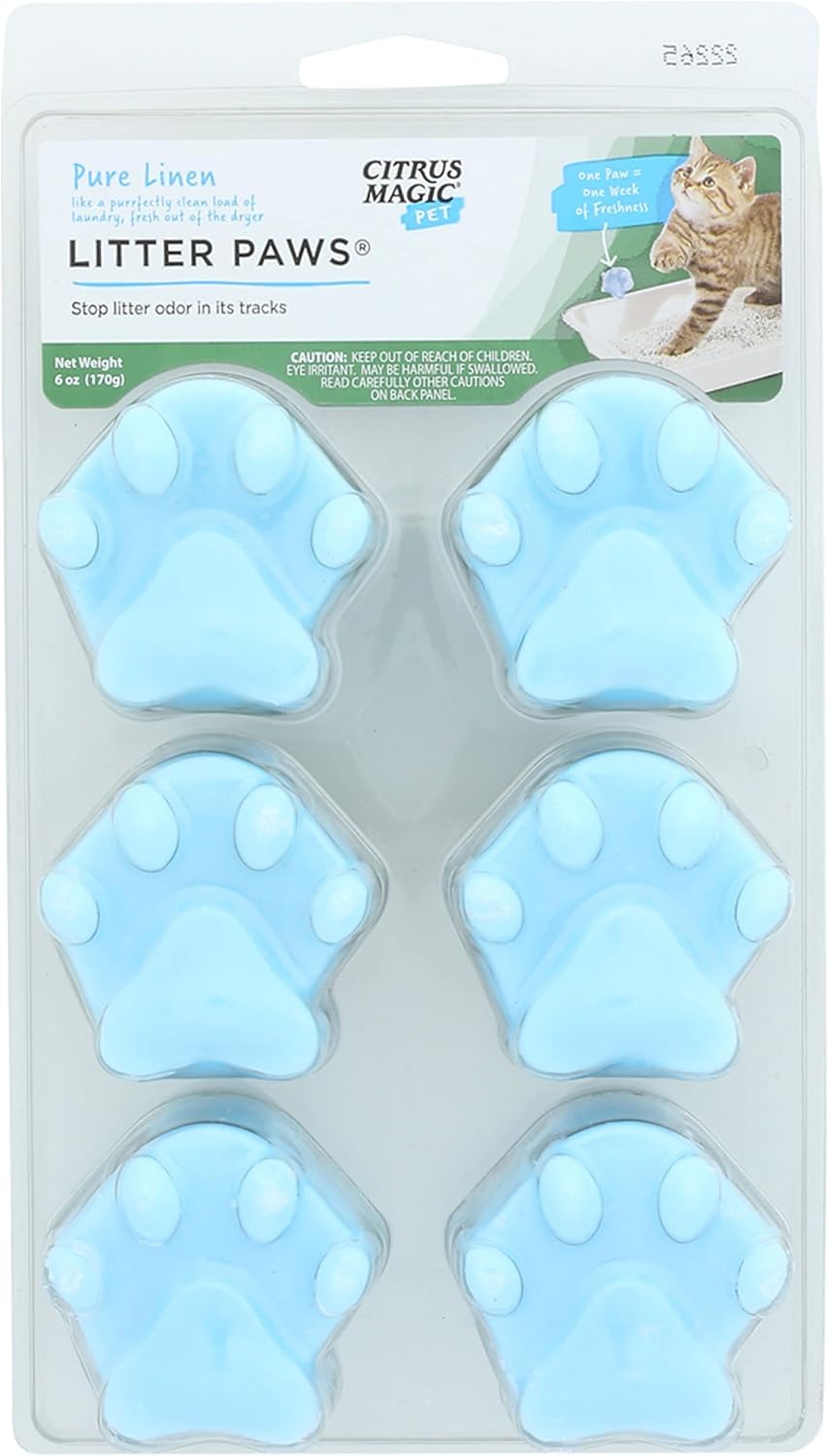 Citrus Magic Pet Odor Control 'Paws' For Litter, Fresh Linen, 6-Count, 6 Oz (Pack Of 6)