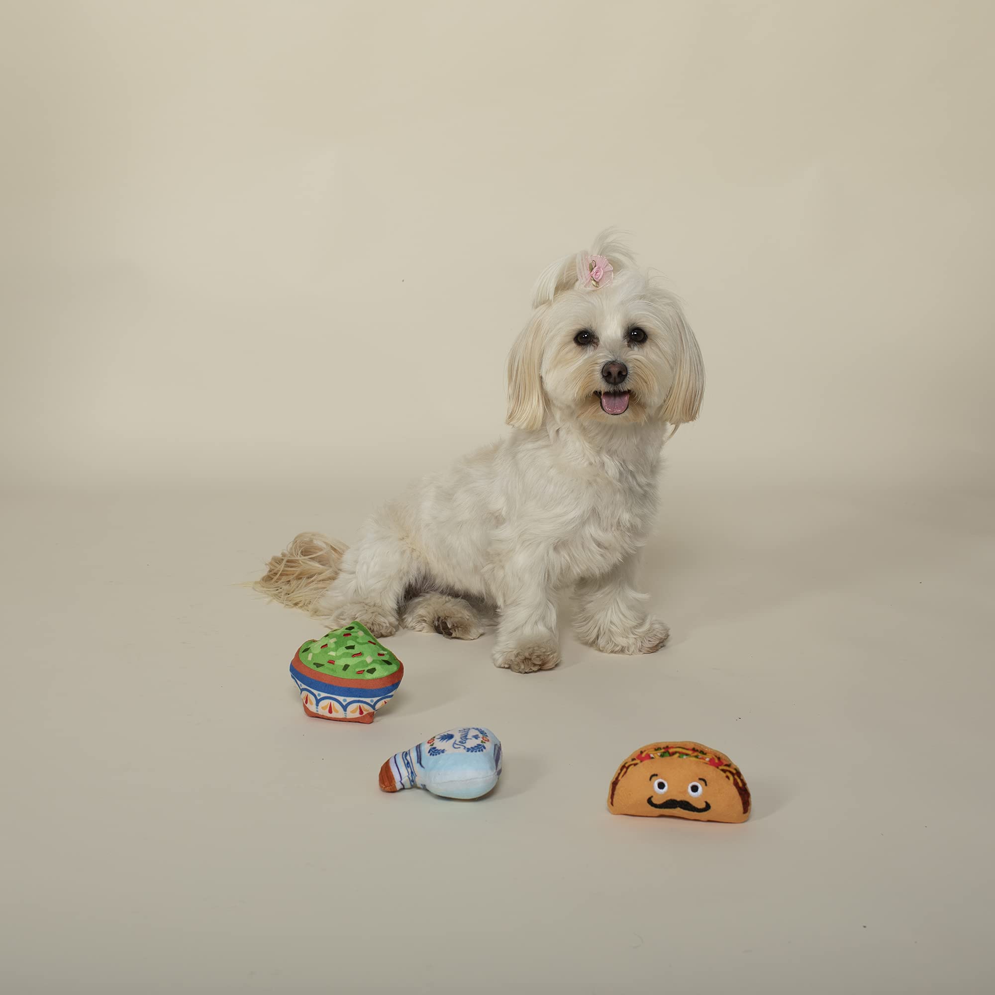 Fringe Studio Plush Dog Toy Set, Taco Tuesday, 3 Piece Set, for Small Dogs (289555)