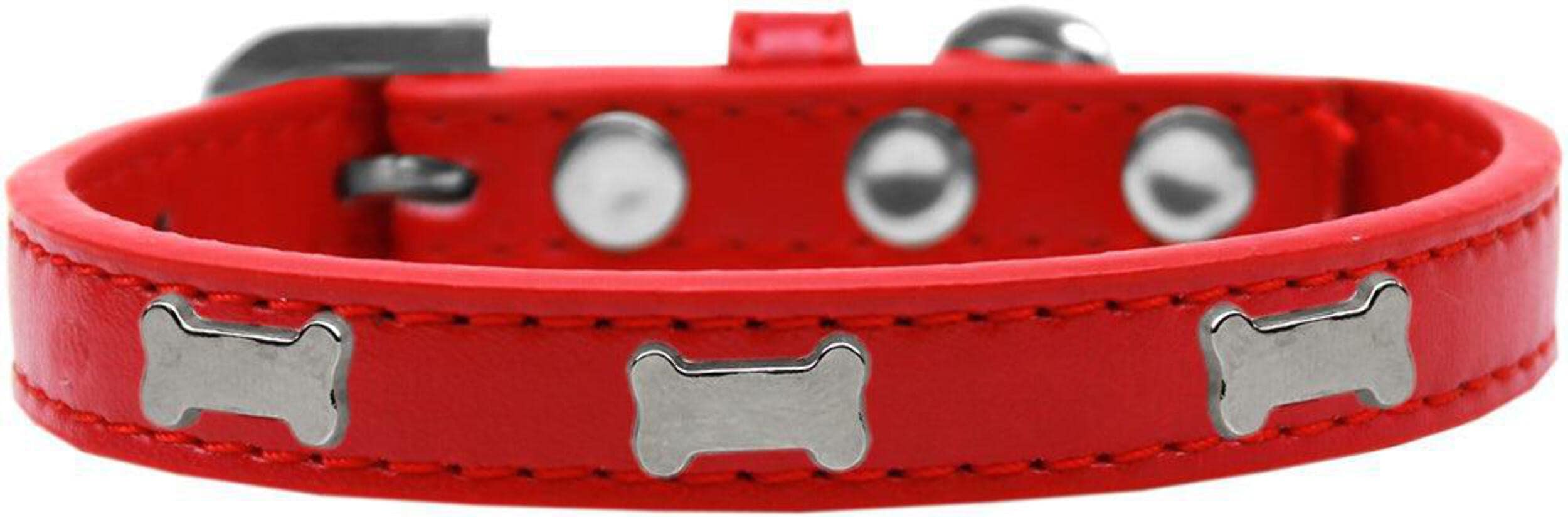 Dog, Puppy & Pet Widget Fashion Collar, Silver Bone Aqua 20
