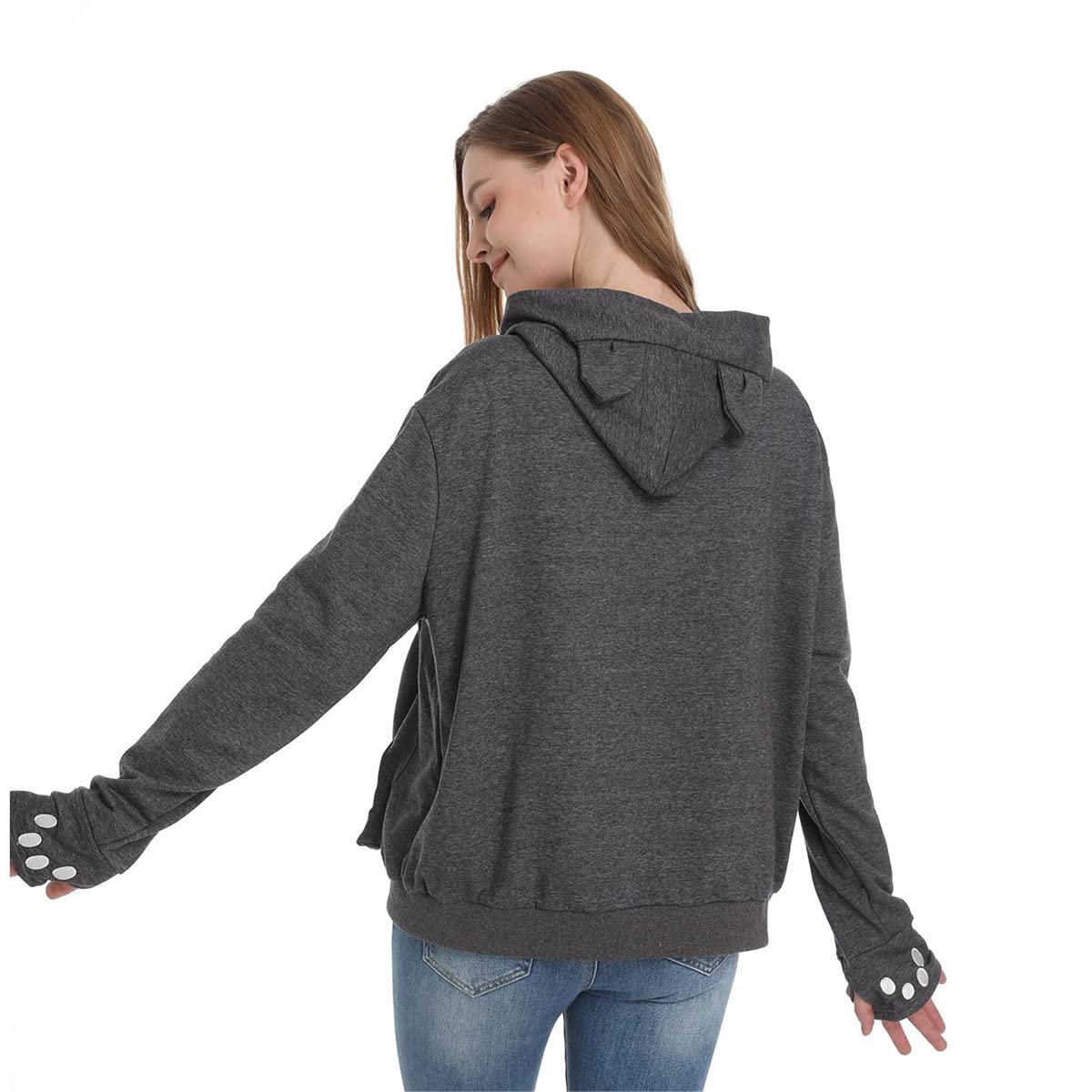 Linyuchen Cat Dog Pouch Hoodie Large Pet Pouch Sweatshirt Puppy Kitten Holder Carrier Pullover Shirt Unisex Hoodies Dark Grey