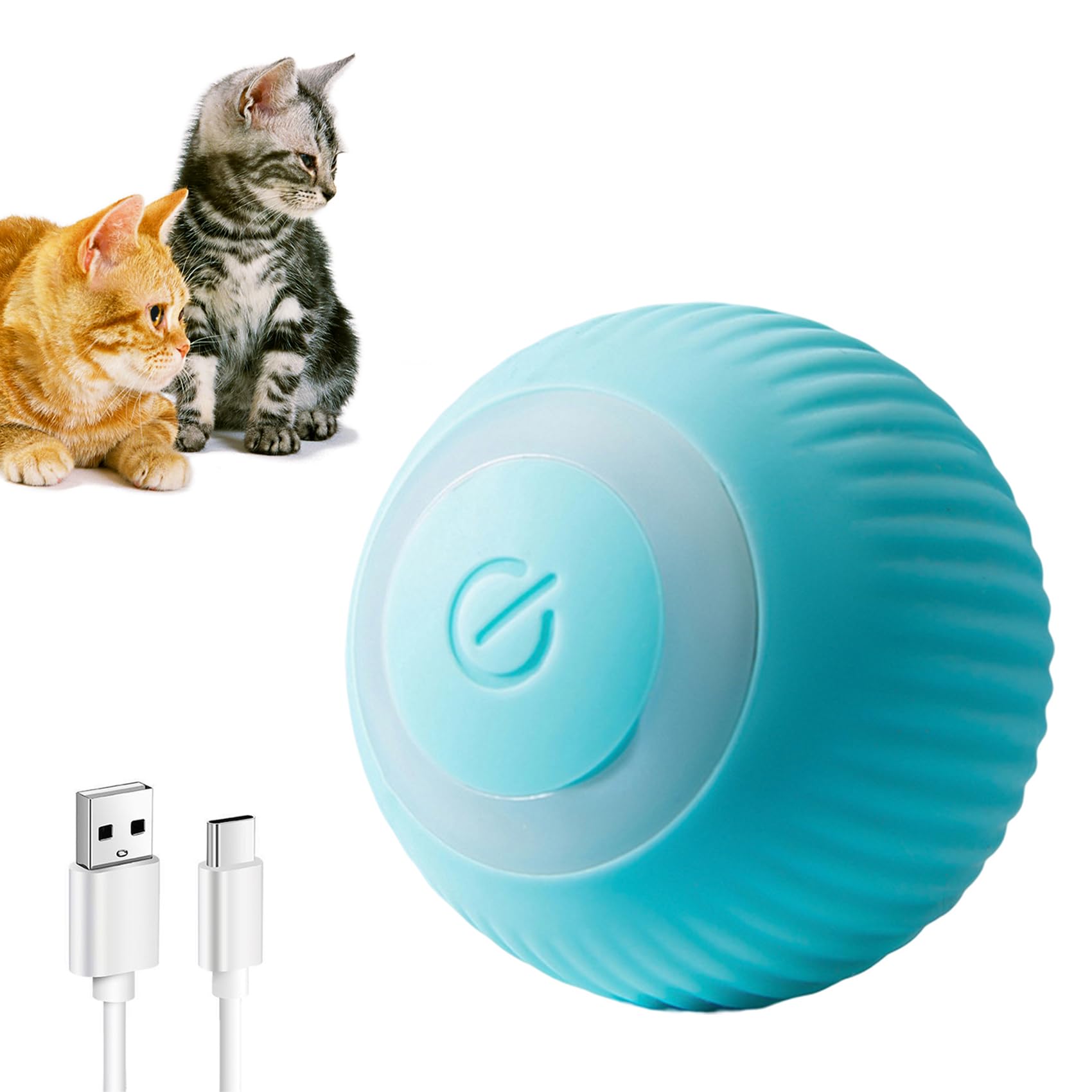 Lacymc Rechargeable Via Usb Port, Automatic Cat Ball, Toy For Cats With Led Lights, Suitable As A Gift