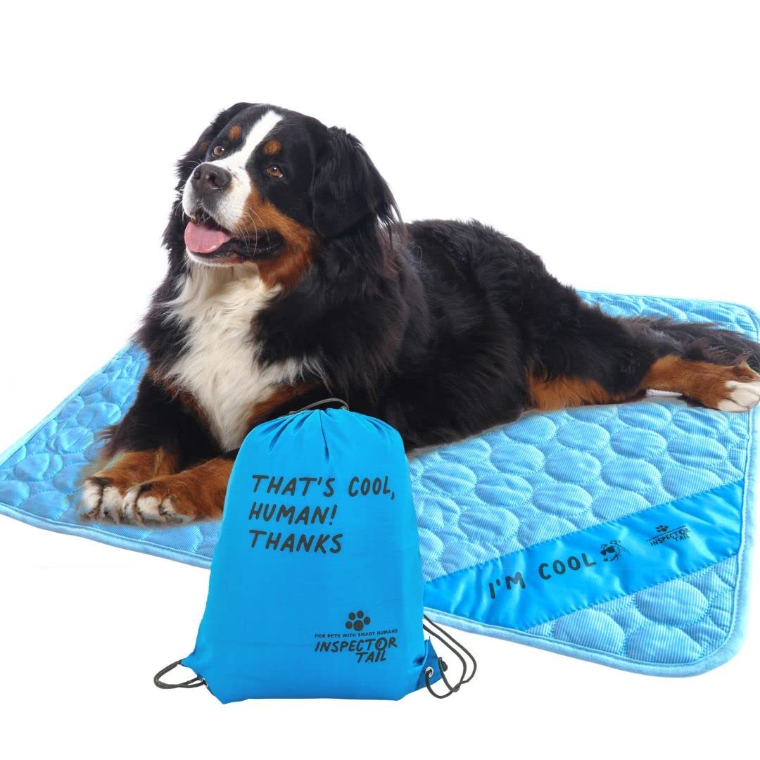 Inspector Tail Self Cooling & Traveling Mat + Free String Bag Pack/Washable & Portable Pet Soft Pad For Indoor Or Outdoor/Perfec