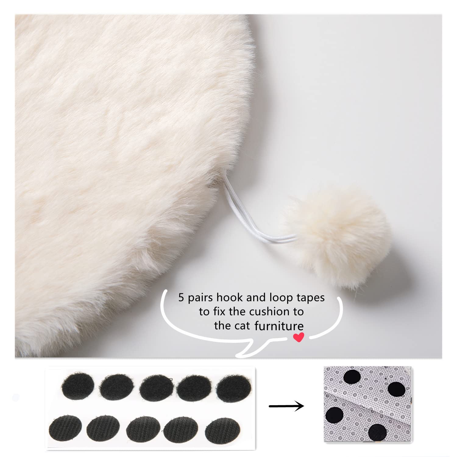 SHENGOCASE 2-Pack 16 Round Faux Rabbit Fur Cat Dog Bed Cushion Pad Mat, Cat Tree Tower Replacement Cushion Pad for Window Perch