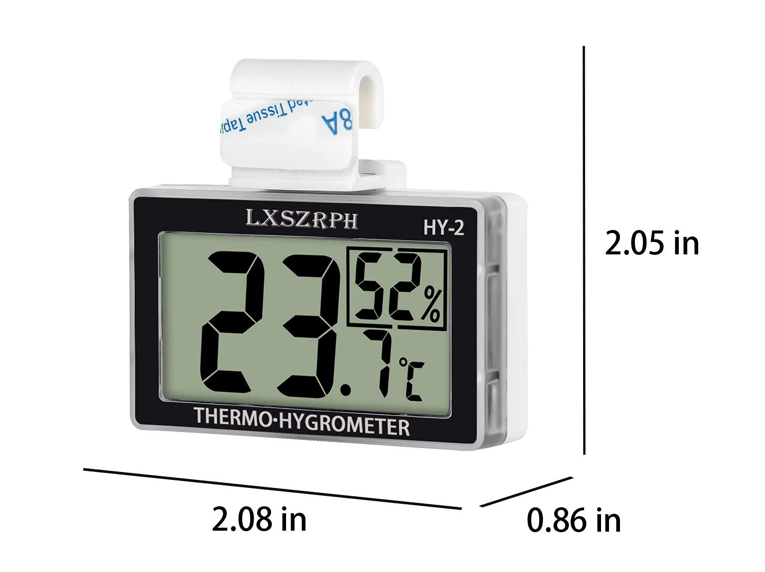 Lxszrph Reptile Thermometer Hygrometer Hd Lcd Reptile Tank Digital Thermometer With Hook Temperature Humidity Meter Gauge For Reptile Tanks, Terrariums, Vivarium (1Pack)